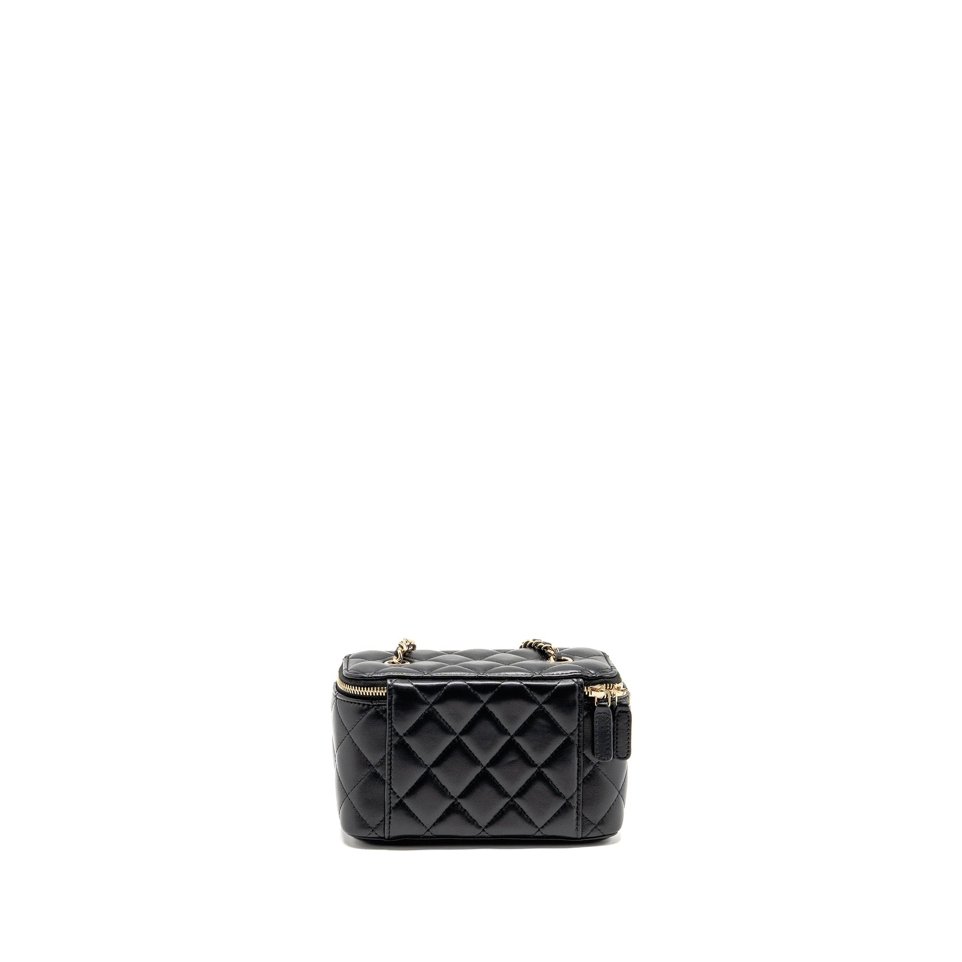 Chanel Long Vanity Lambskin LGHW Black Handbag Black Lghw