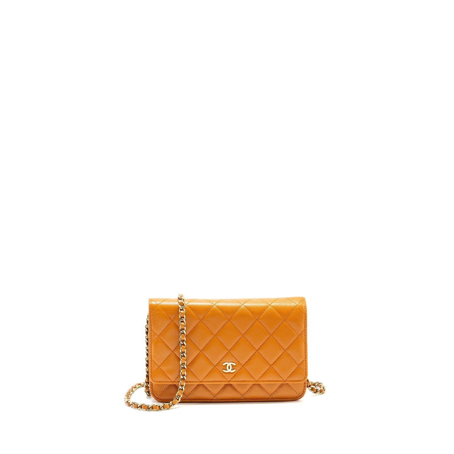 Chanel Classic on Caviar Light LGHW Microchip Brown Wallet Case