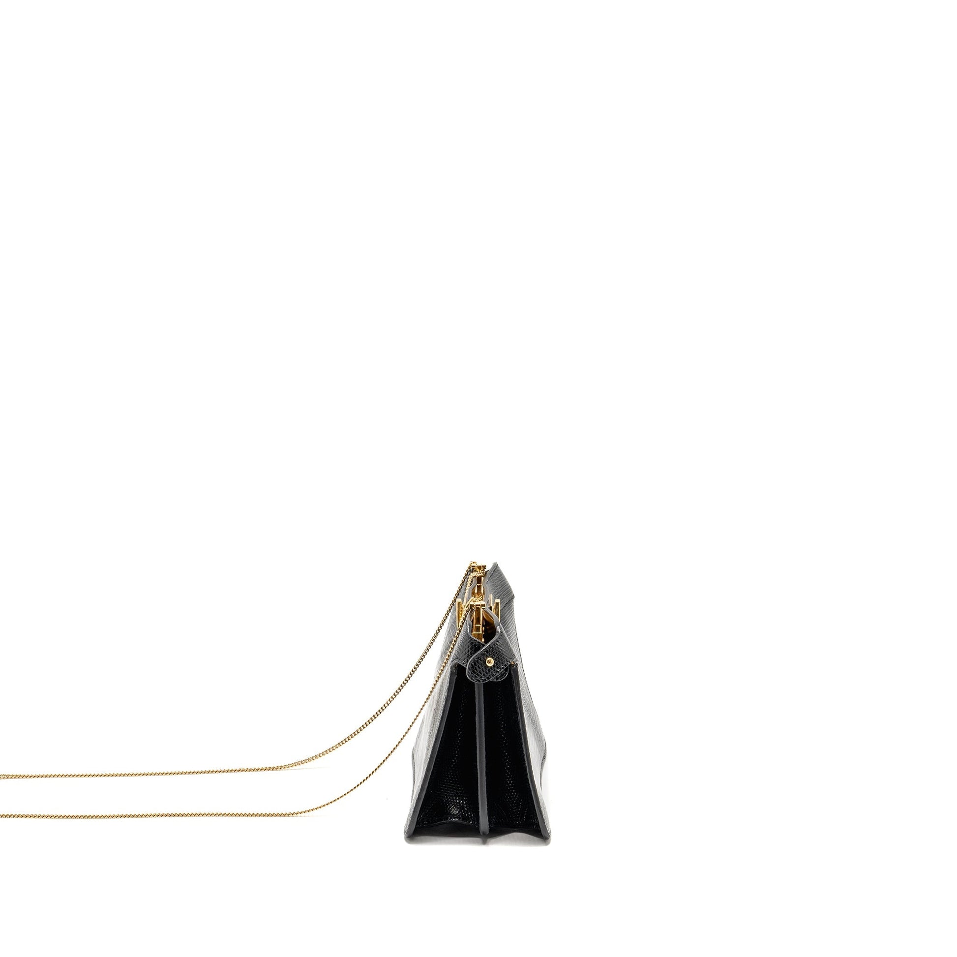 Fendi Peekaboo See You Purse Lizard Black Travel Bag