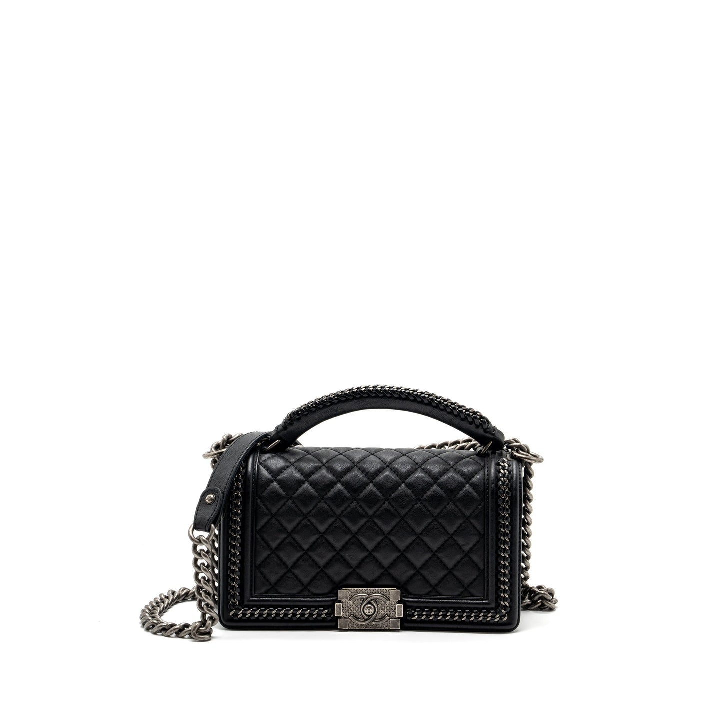 Chanel Top Handle Boy Limited Edition Calfskin Black Handbag