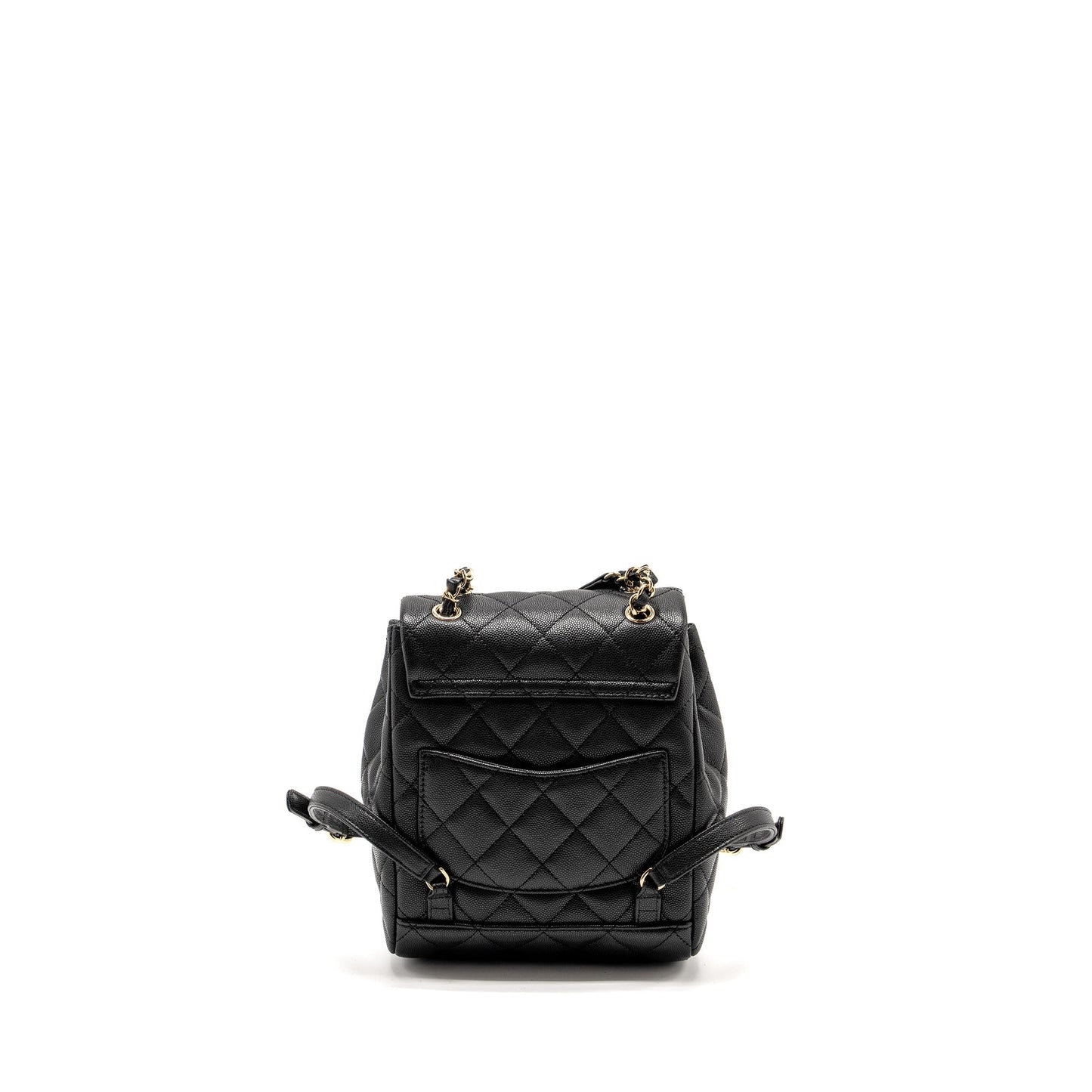 Chanel 23s Quilted Backpack Caviar LGHW Microchip Black