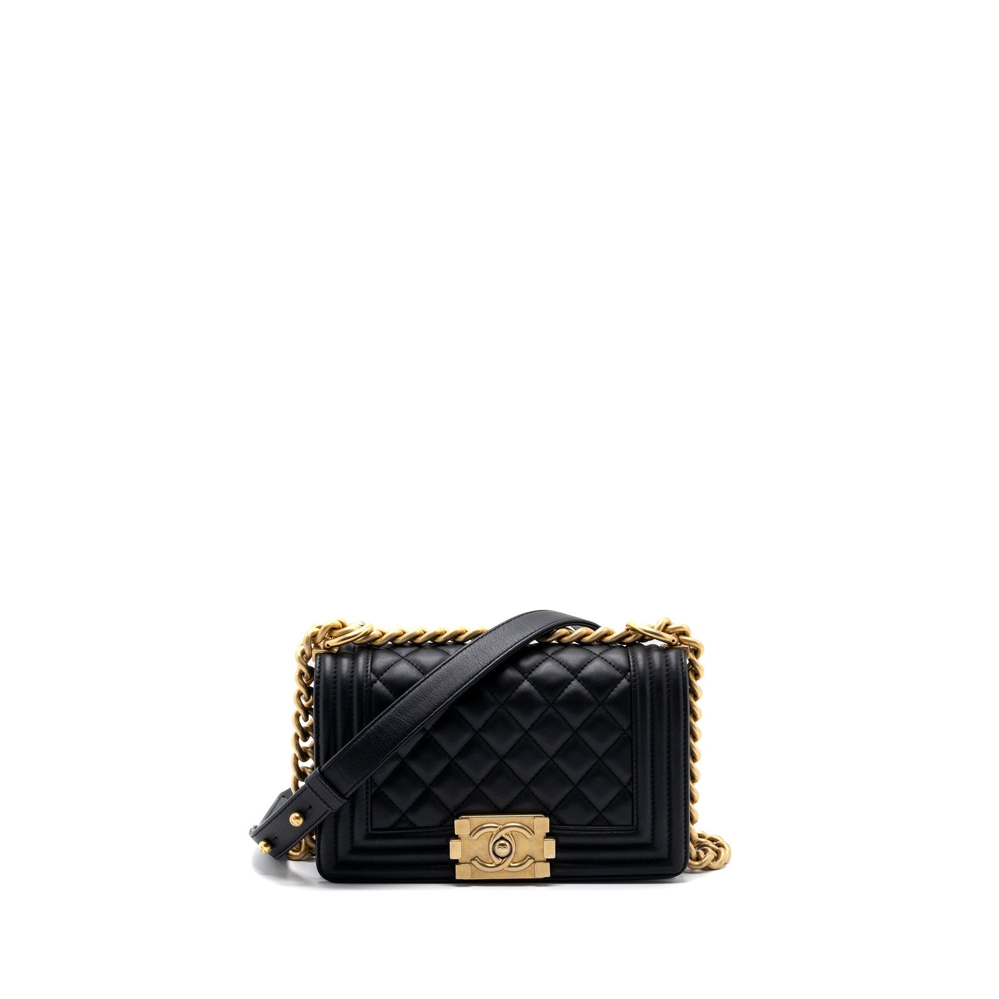 Chanel boy calfskin GHW Black Small Handbag