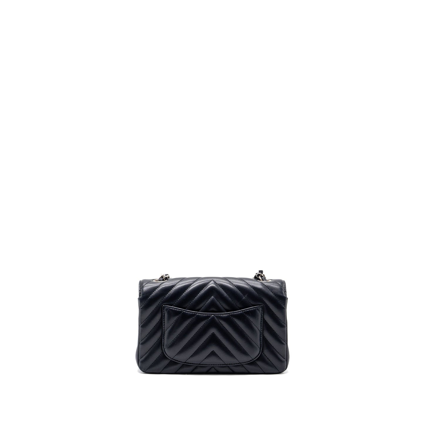 Chanel rectangular flap chevron lambskin navy SHW Shoulder Bag