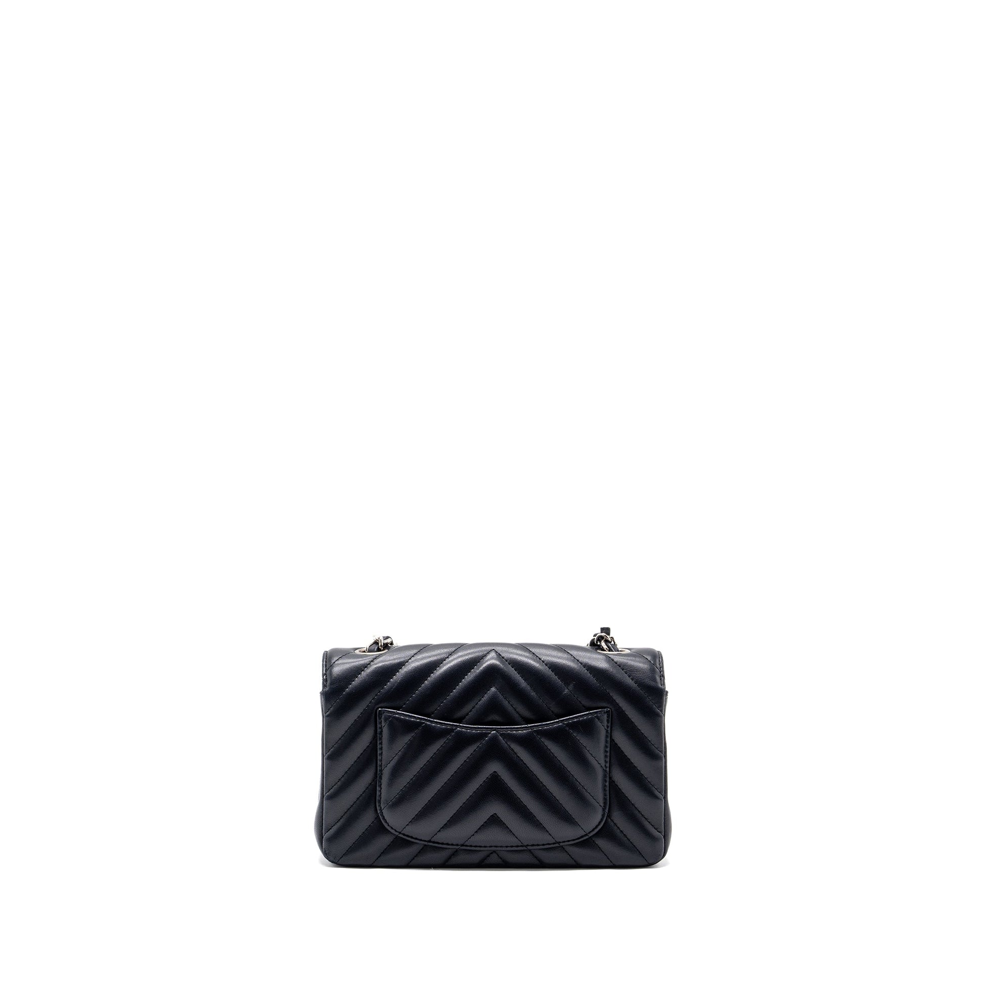 Chanel rectangular flap chevron lambskin navy SHW Shoulder Bag