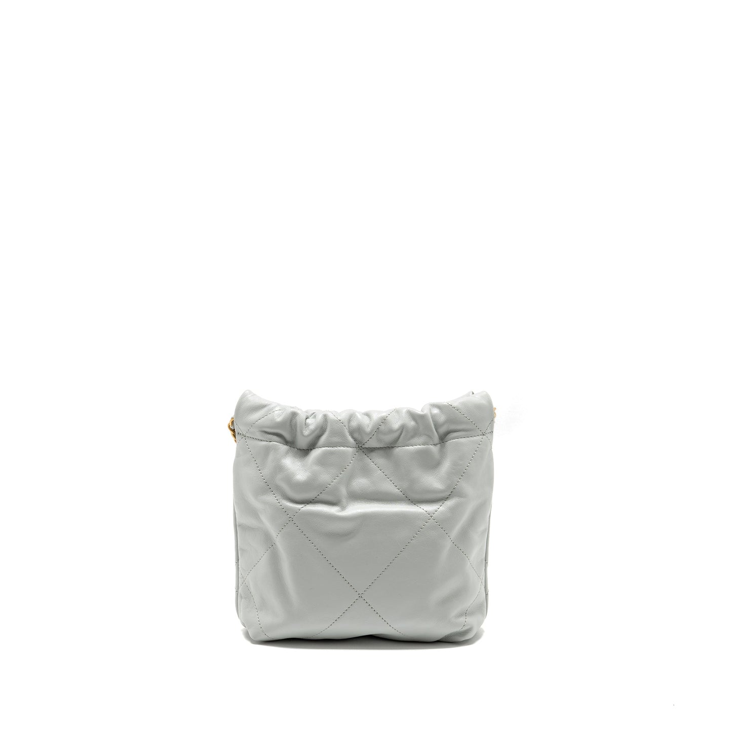 Chanel 22 Calfskin Light GHW Microchip Grey Mini Bag