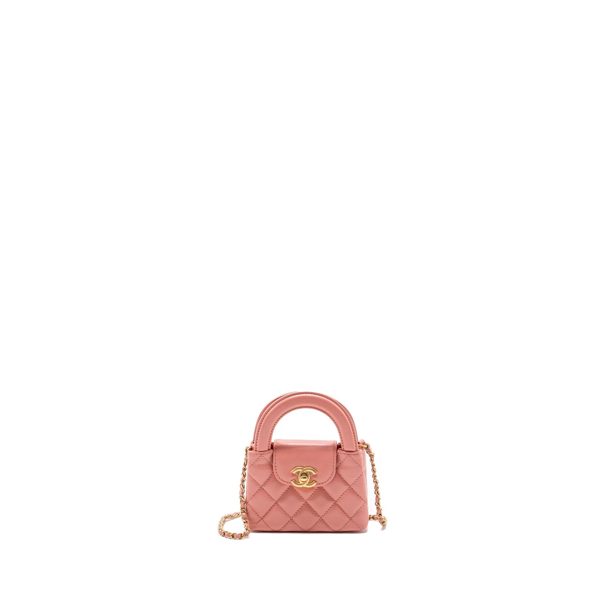 Chanel 23k Nano Shopping Calfskin GHW Microchip Pink Tote Bag