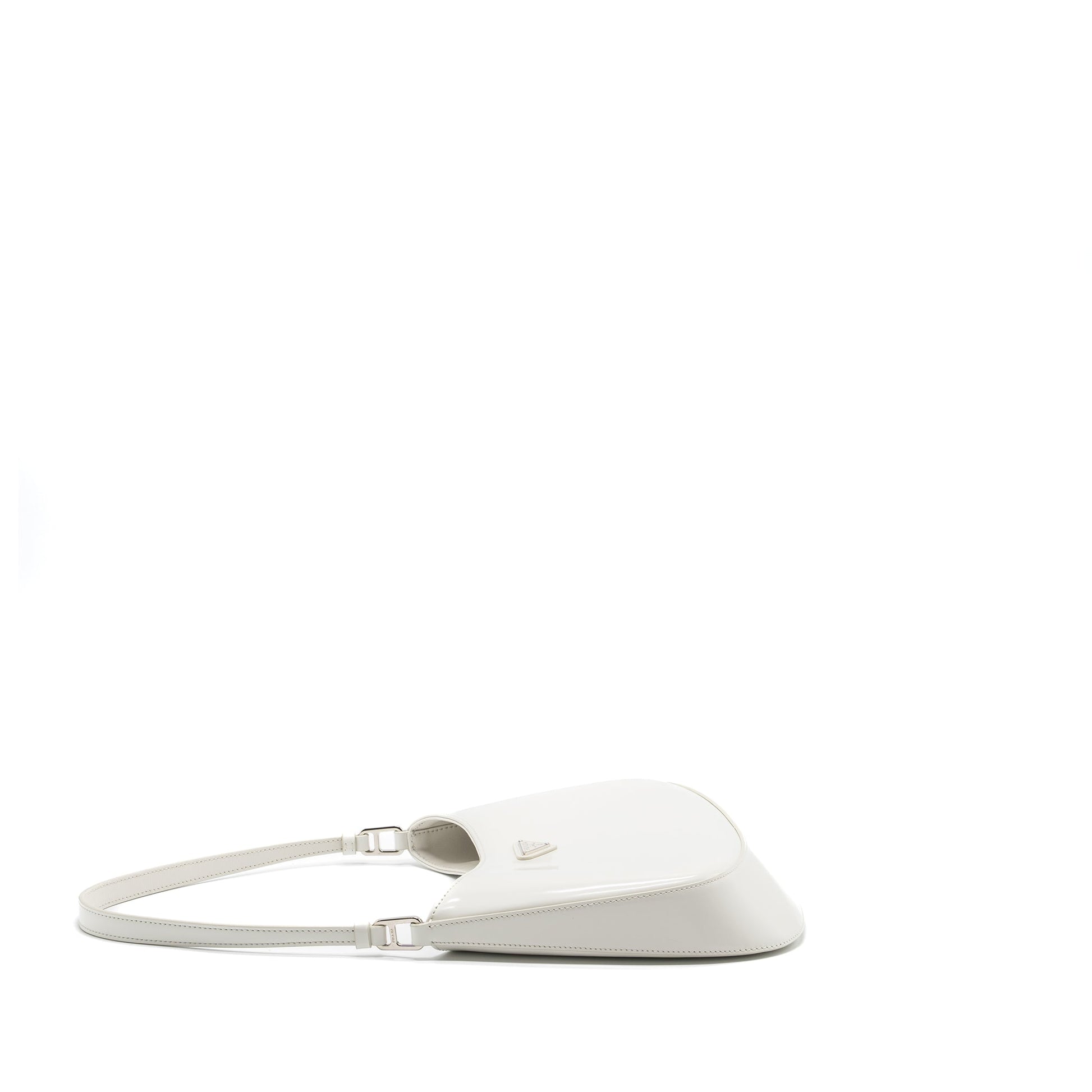 Prada Cleo Purse Brushed Handbag Leather White Travel Bag