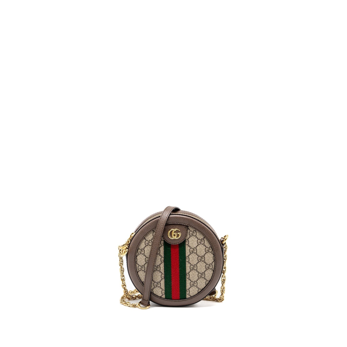 Gucci Ophidia Round Shoulder Bag Supreme Canvas Brown