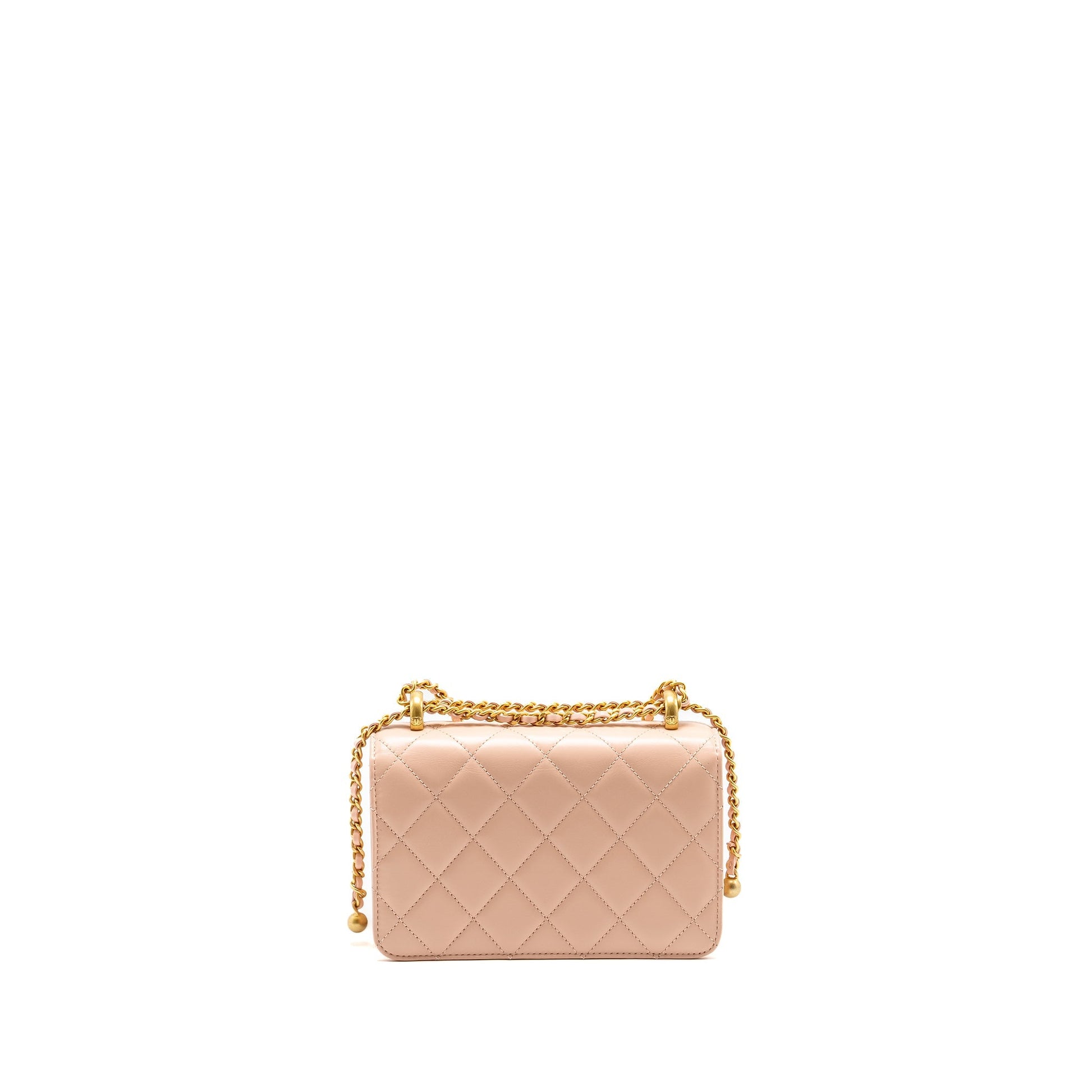 Chanel Crush Flap Calfskin Light GHW microchip Pink Gold Shoulder Bag