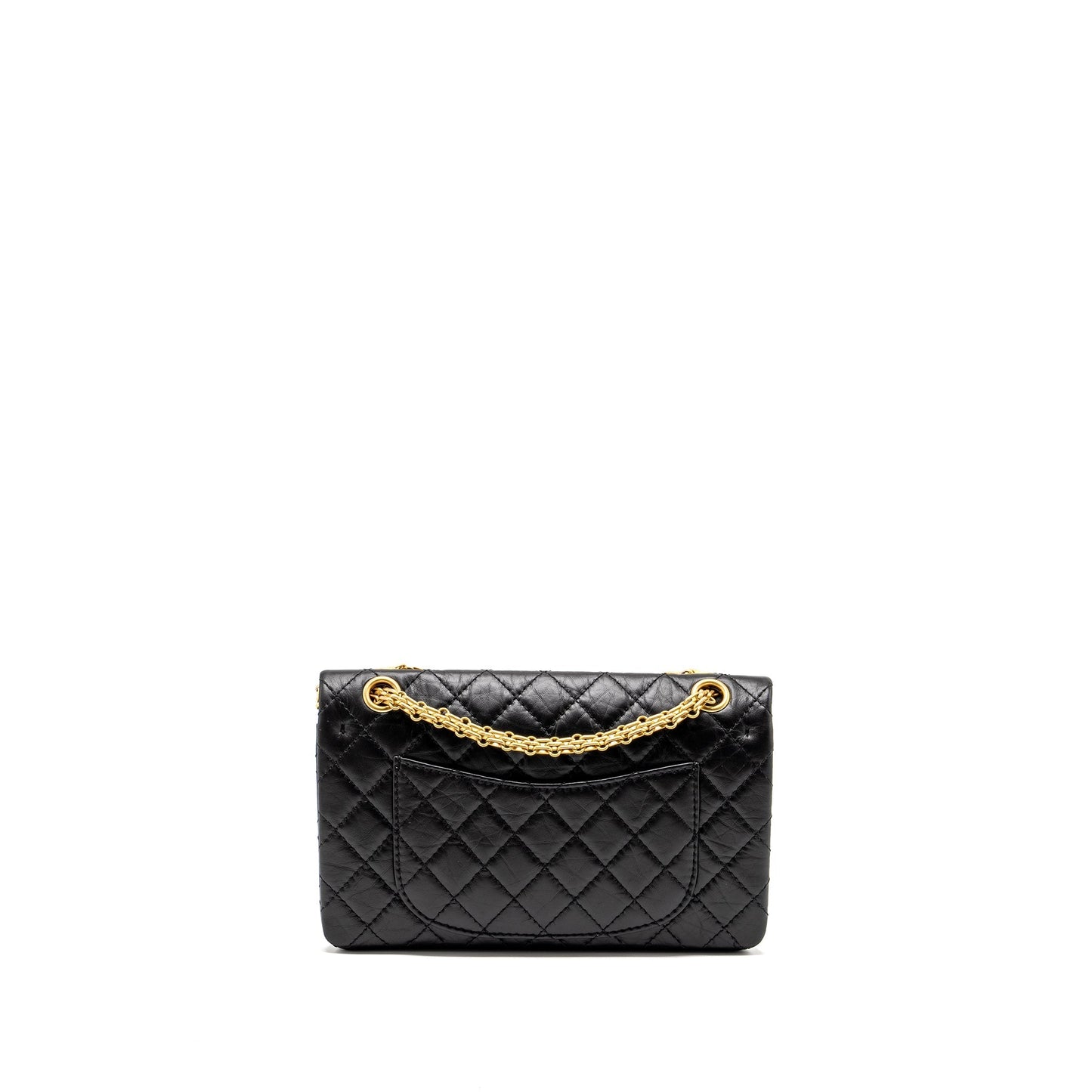 Chanel 2.55 Reissue Double Flap Aged Calfskin Black Small Shoulder Bag Ghw Microchip