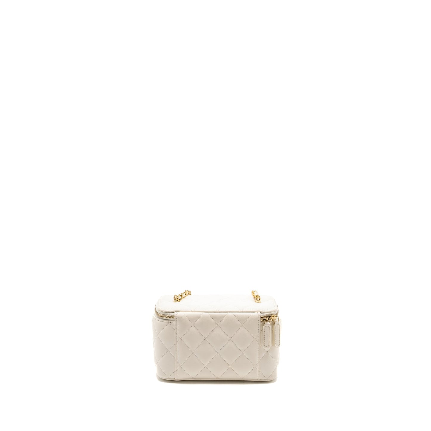 Chanel Pearl Crush Long Vanity Lambskin GHW White Handbag