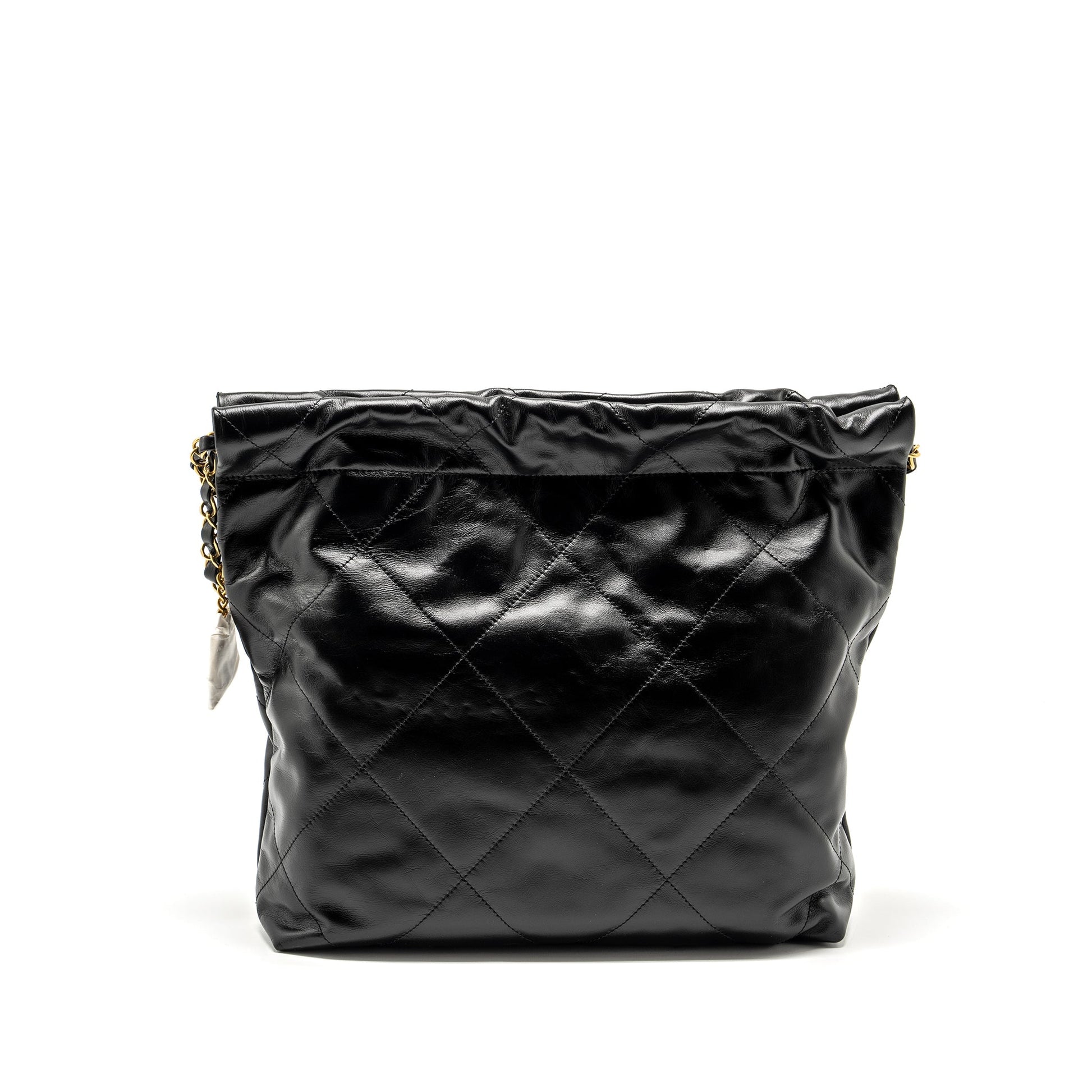 Chanel 22 Shiny Calfskin GHW Microchip Black Small Handbag Microchip 1