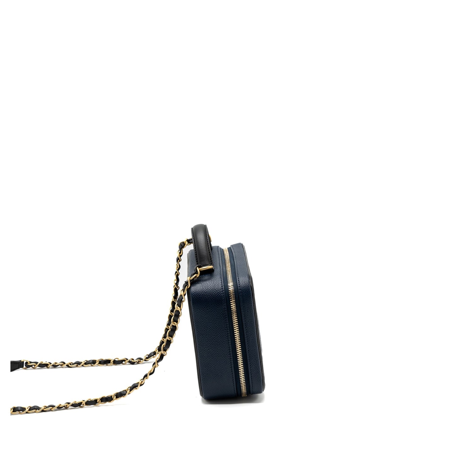 Chanel Filigree Camera Caviar Dark GHW Black Blue Crossbody Bag