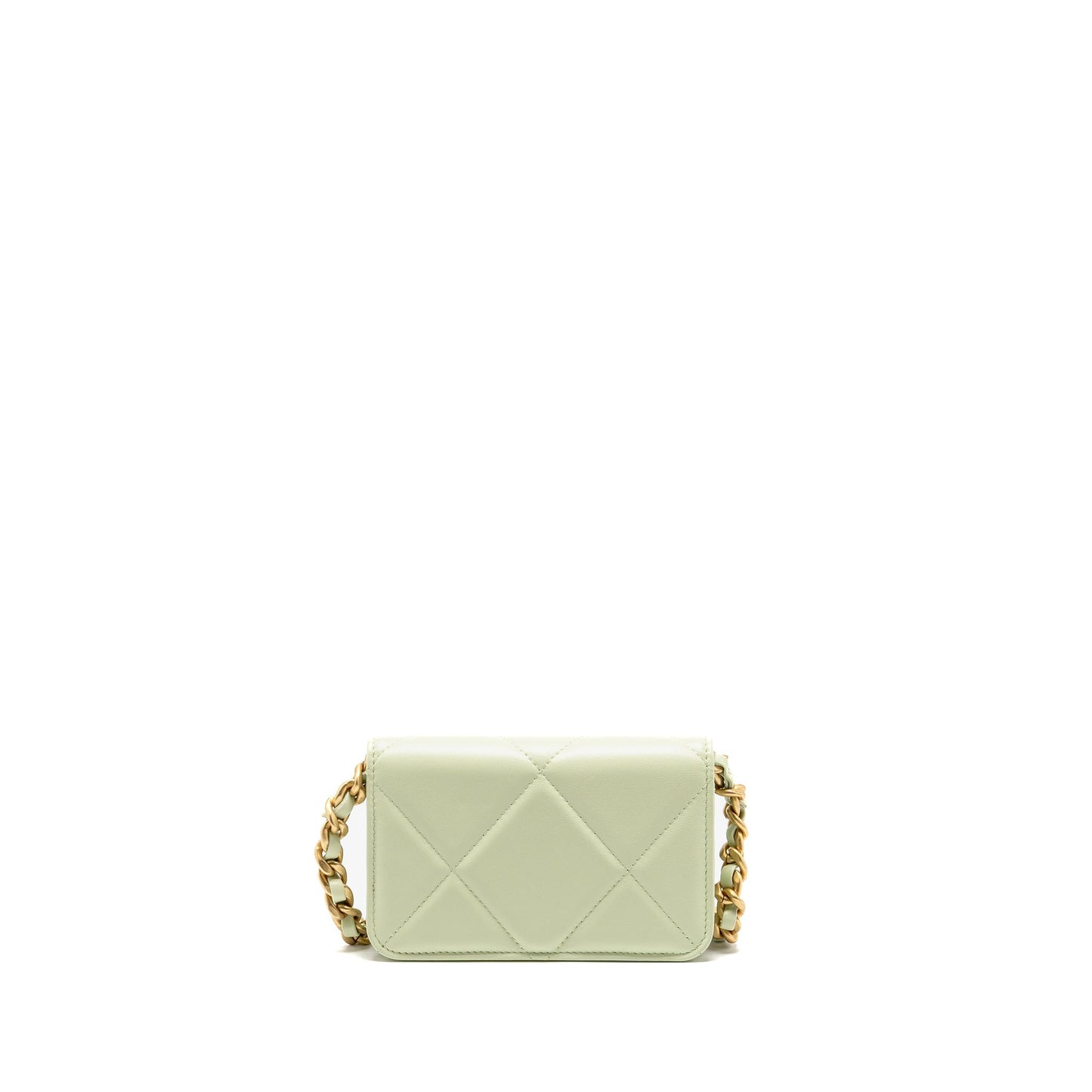 Chanel 19 Lambskin Light hardware Multicolour Green Clutch Bag