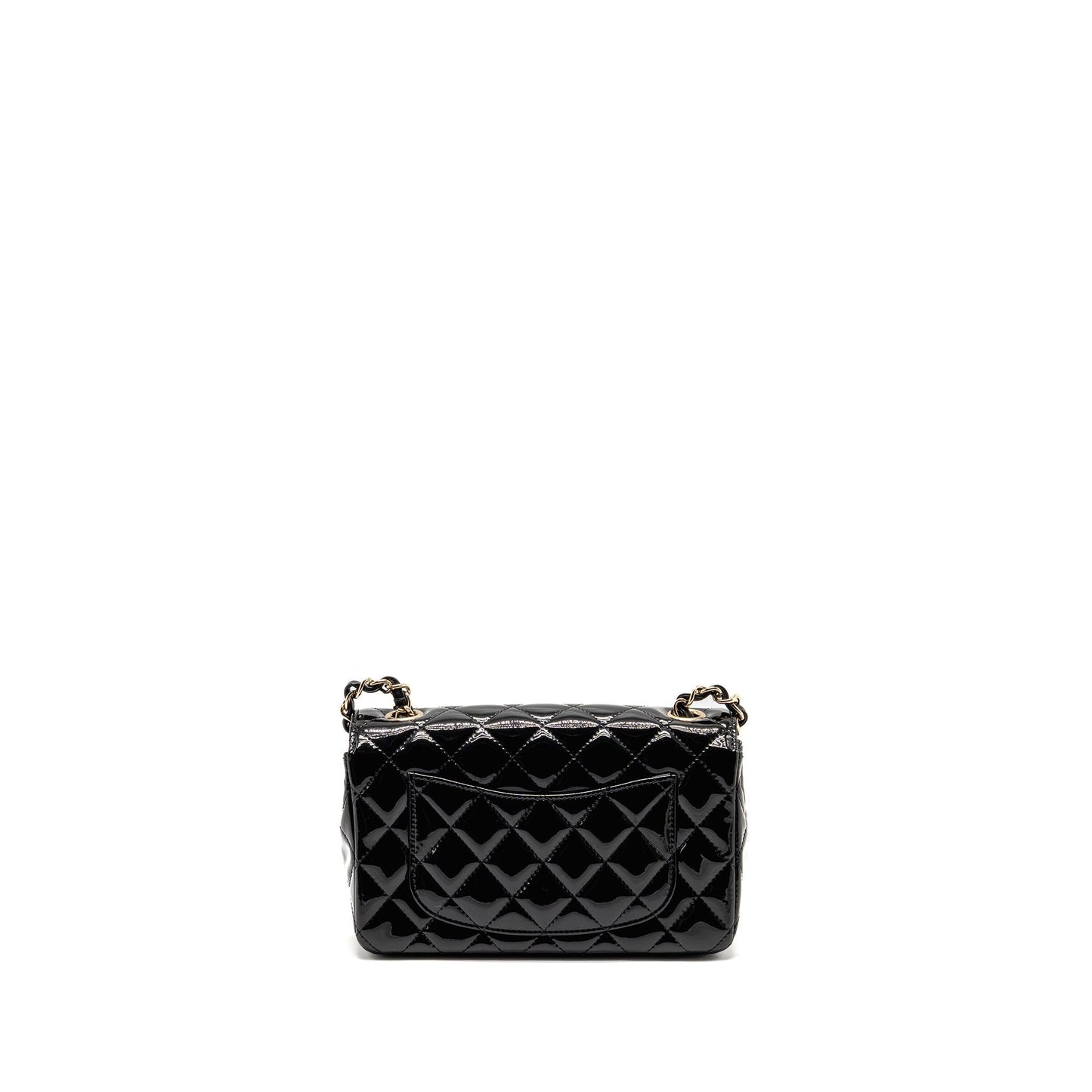Chanel rectangular flap patent LGHW Black Leather Shoulder Bag