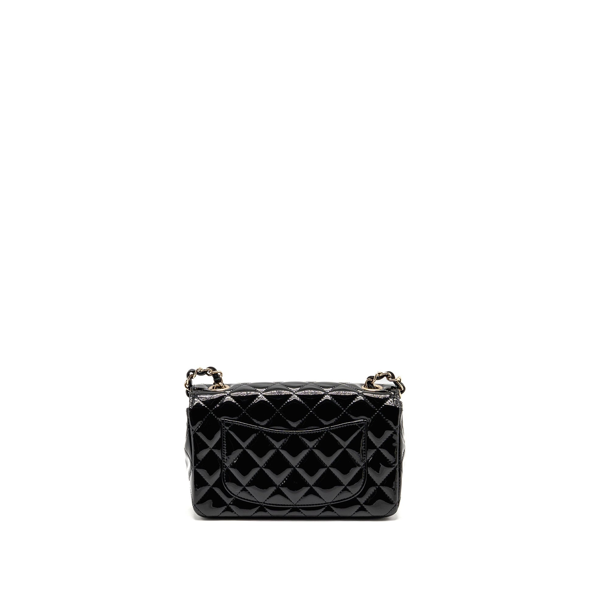 Chanel rectangular flap patent LGHW Black Leather Shoulder Bag