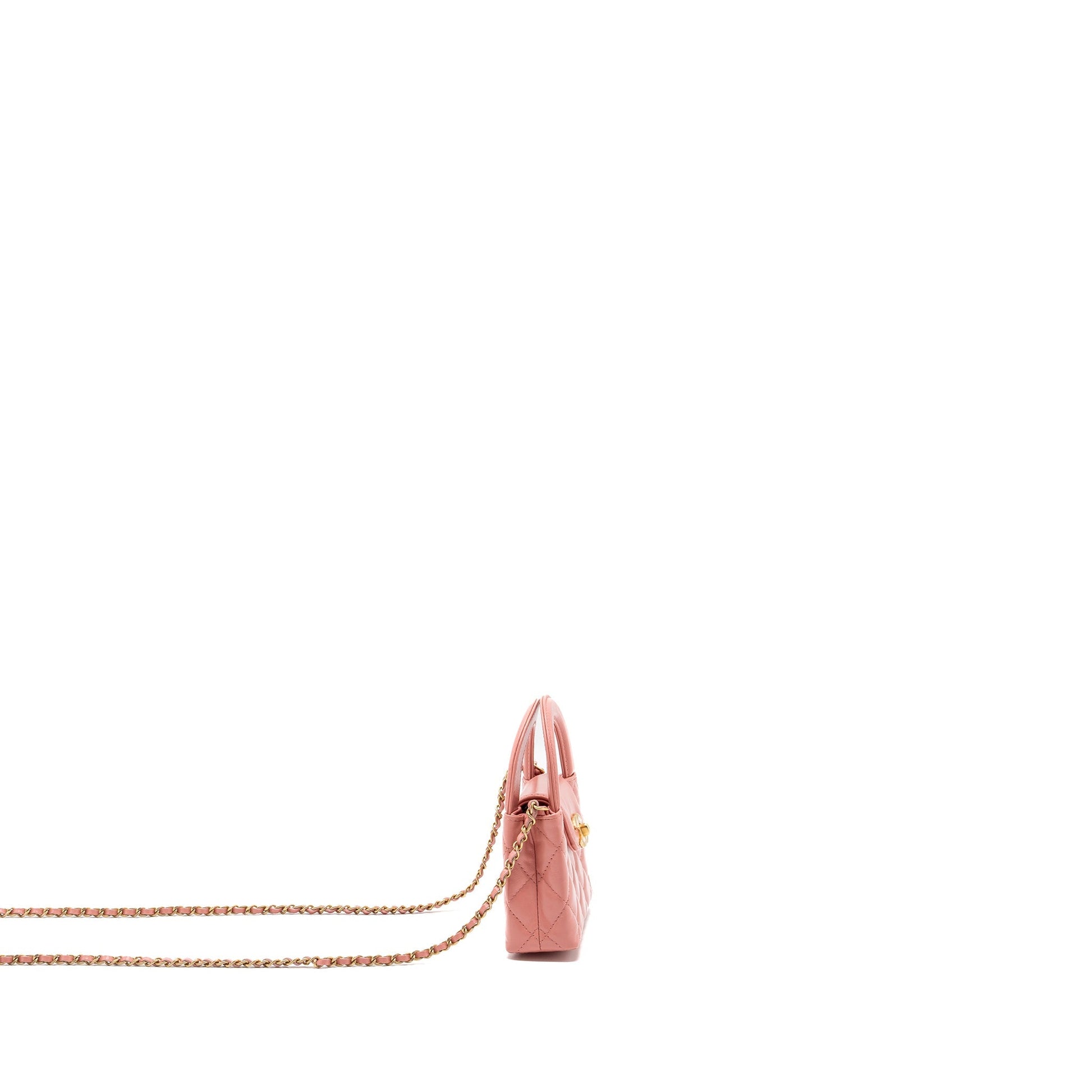 Chanel 23k Nano Shopping Calfskin GHW Microchip Pink Tote Bag