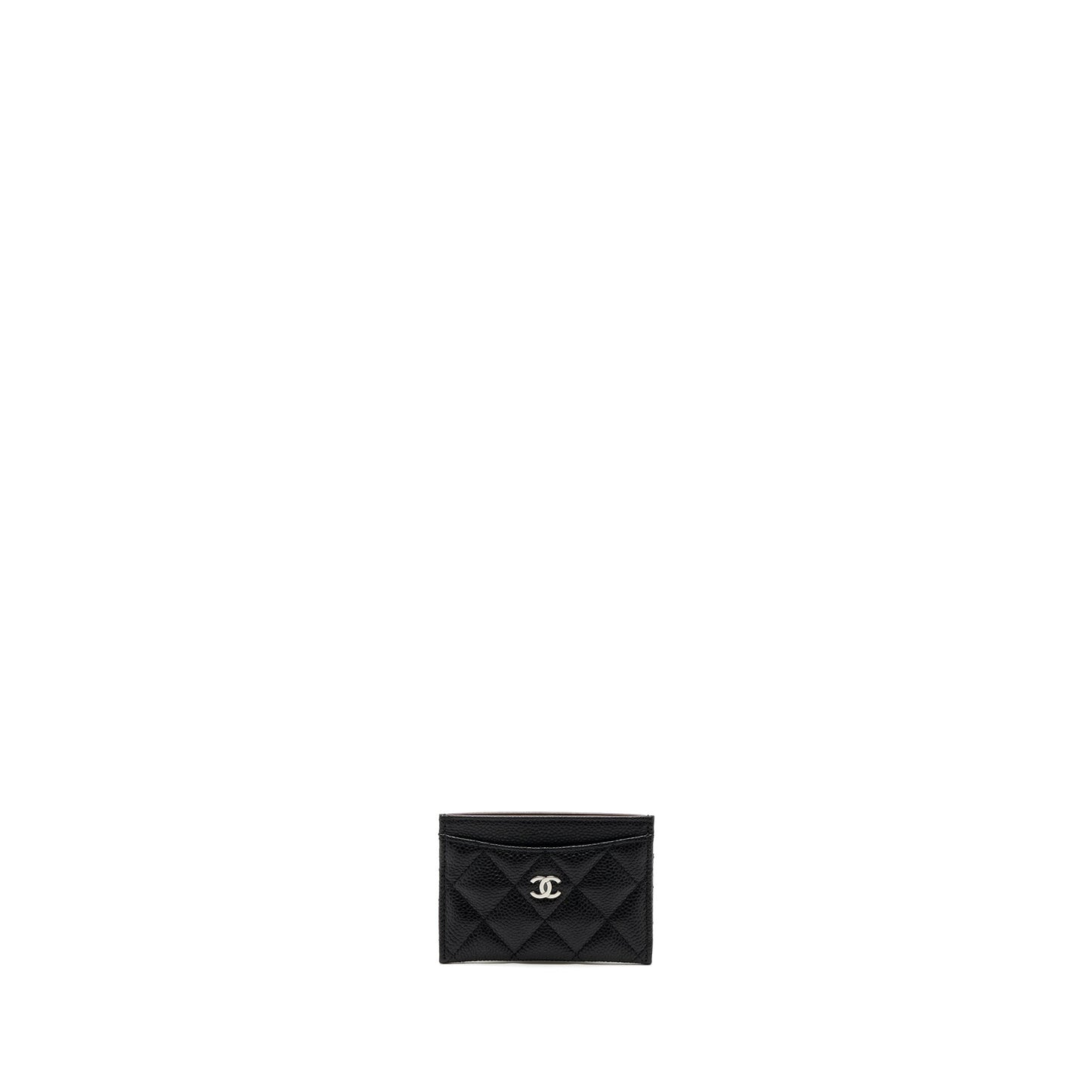 Chanel Classic Card Holder Caviar SHW Microchip Black Wallet Case Microchip 1