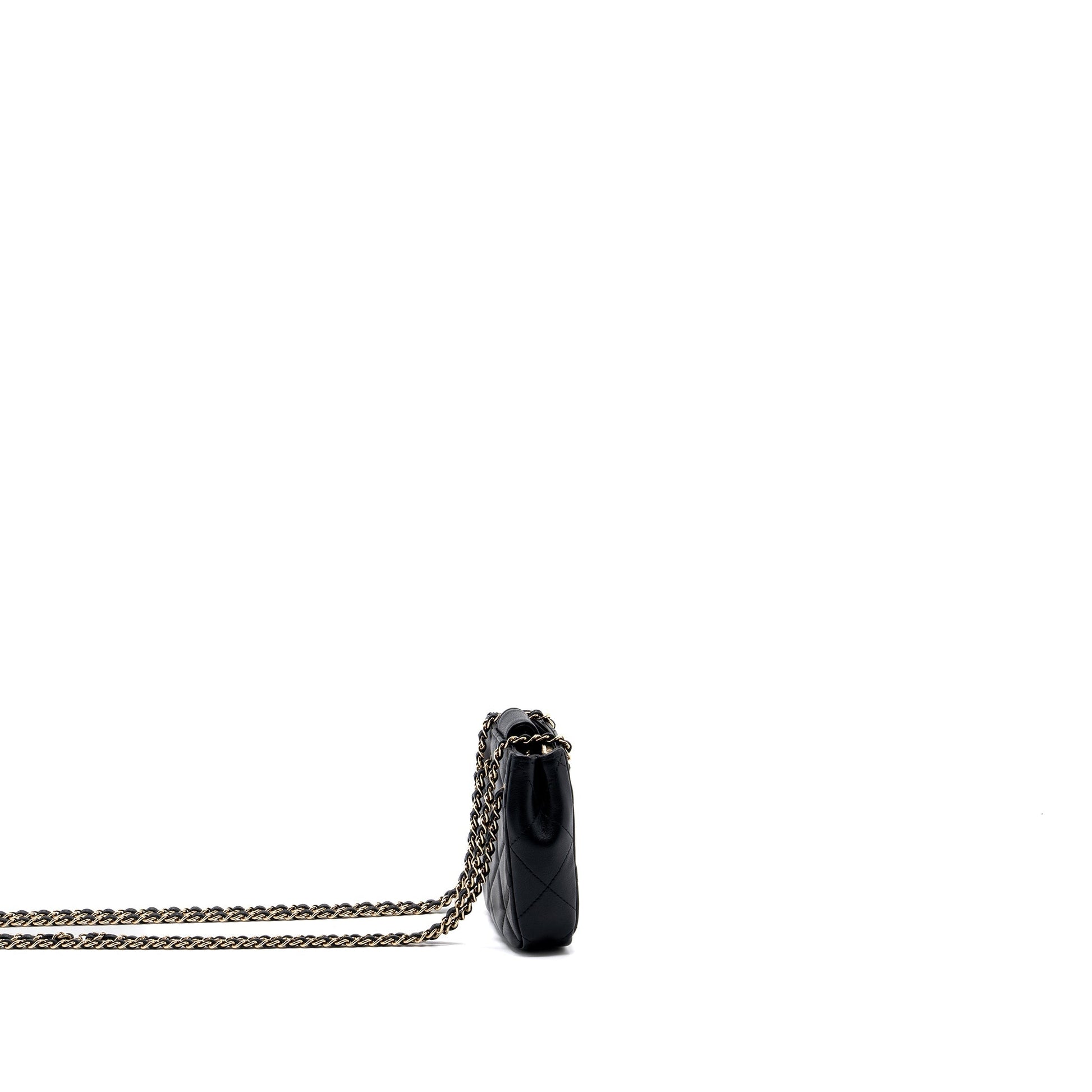Chanel quilted super lambskin LGHW Black Tote Bag