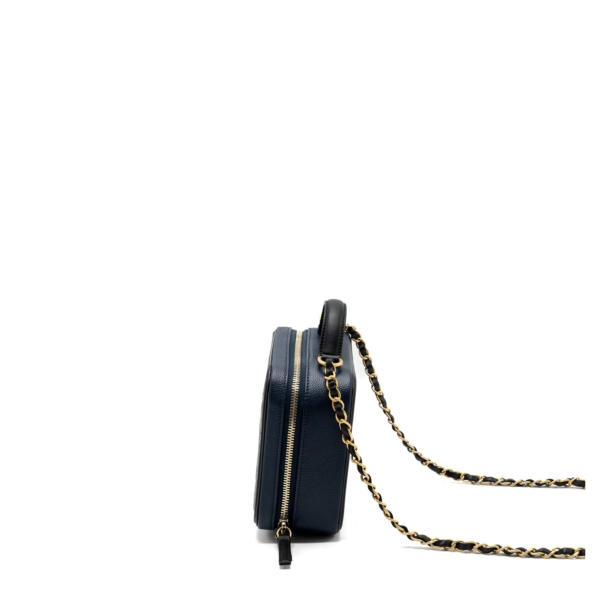 Chanel Filigree Camera Caviar Dark GHW Black Blue Crossbody Bag
