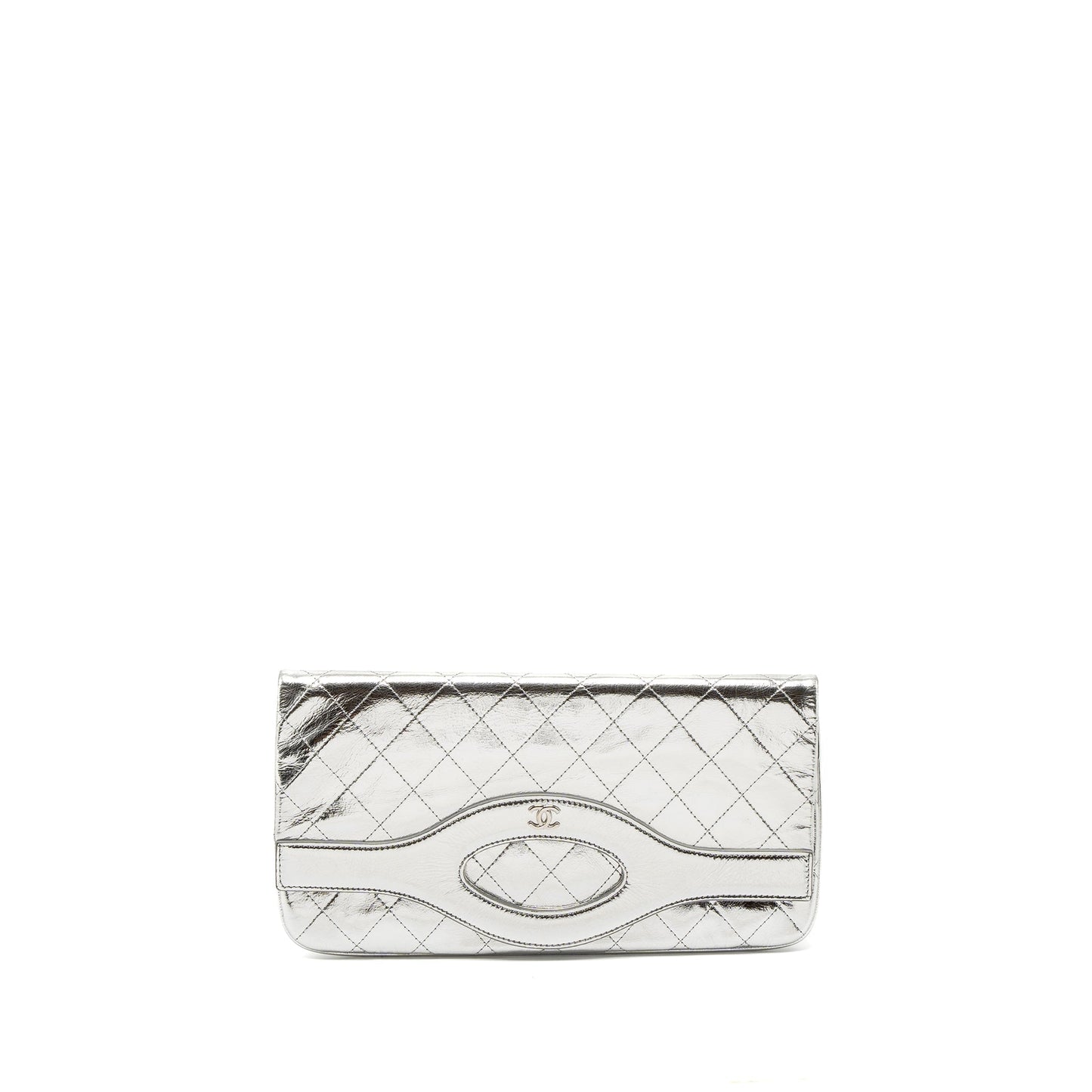 Chanel 31 Goatskin Silver Clutch Bag