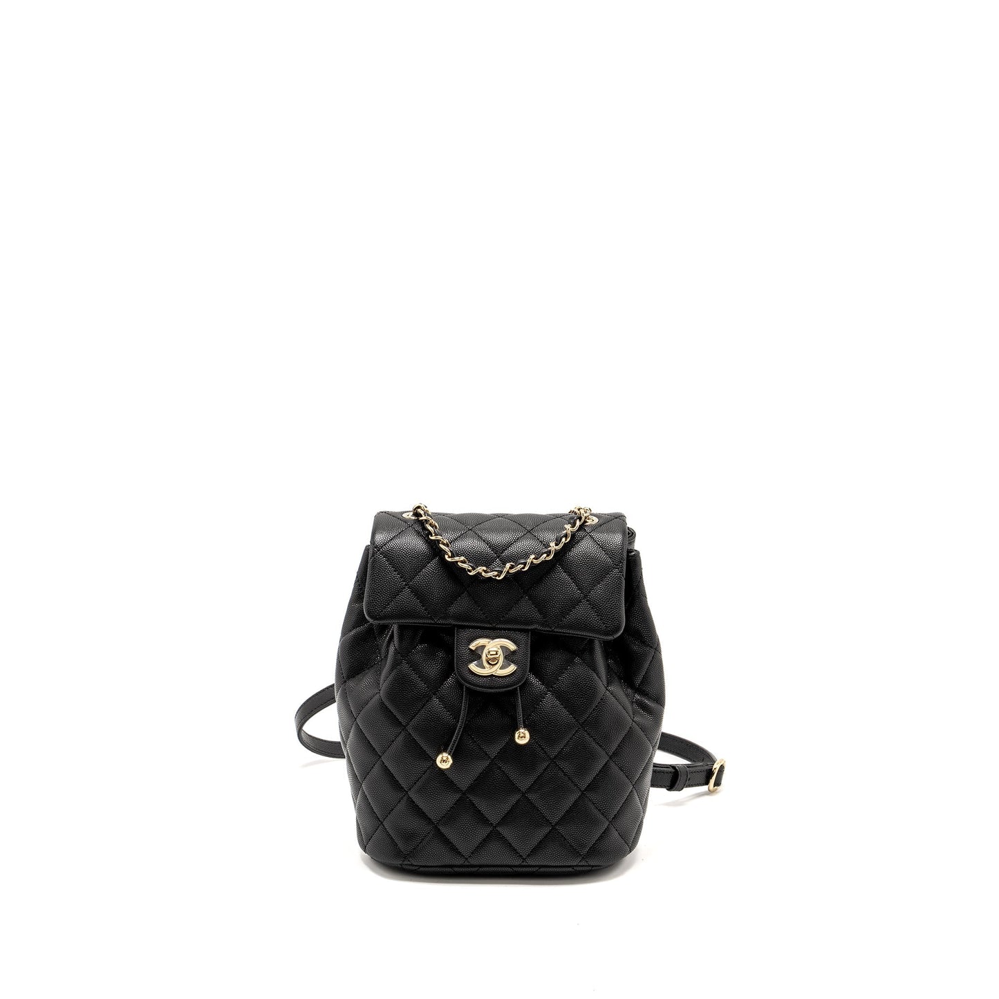 Chanel 23s Quilted Backpack Caviar LGHW Microchip Black