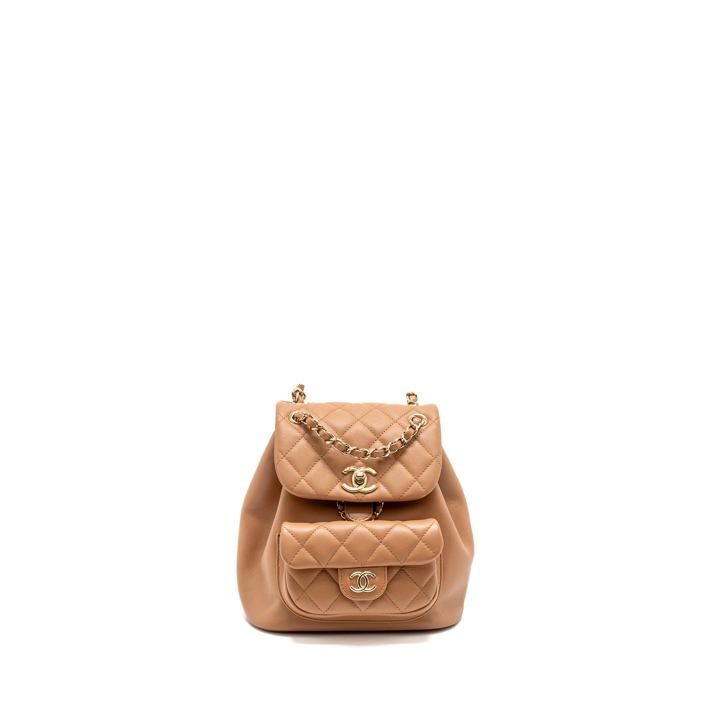 Chanel 24p Duma Backpack Calfskin Caramel LGHW
