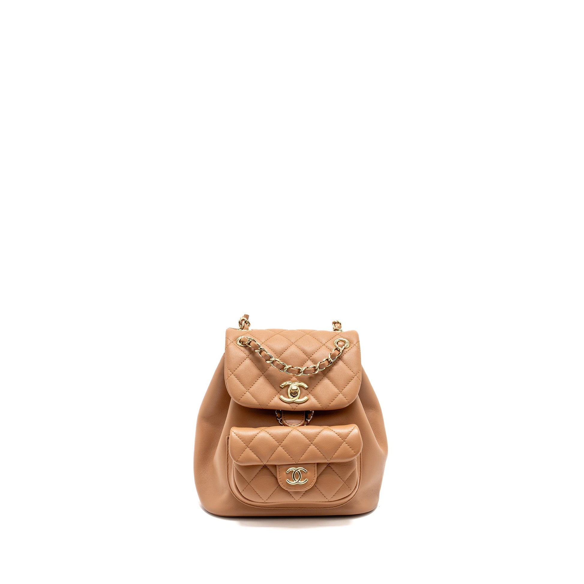 Chanel 24p Duma Backpack Calfskin Caramel LGHW