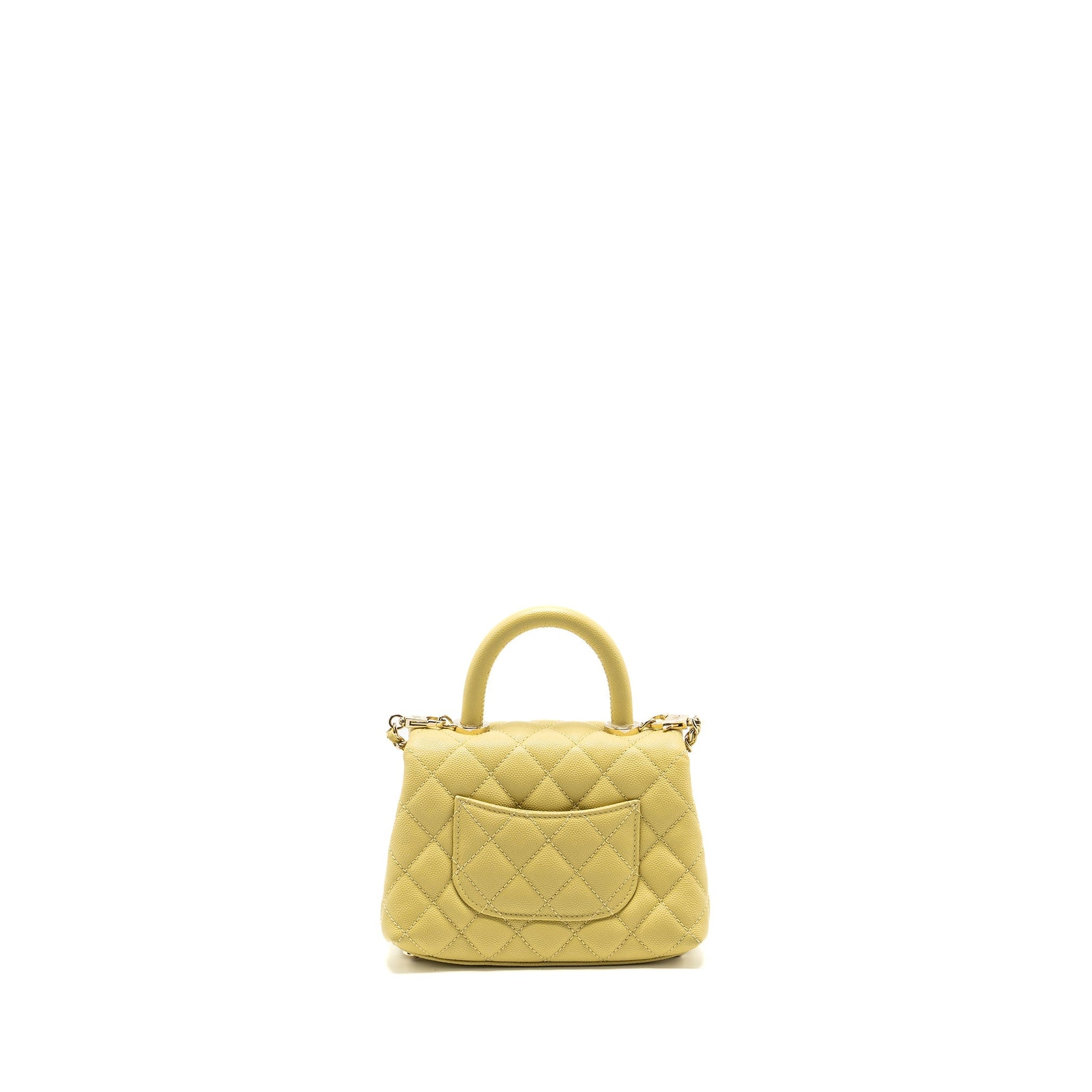 Chanel Cocohandle caviar Yellow LGHW Green Mini Bag