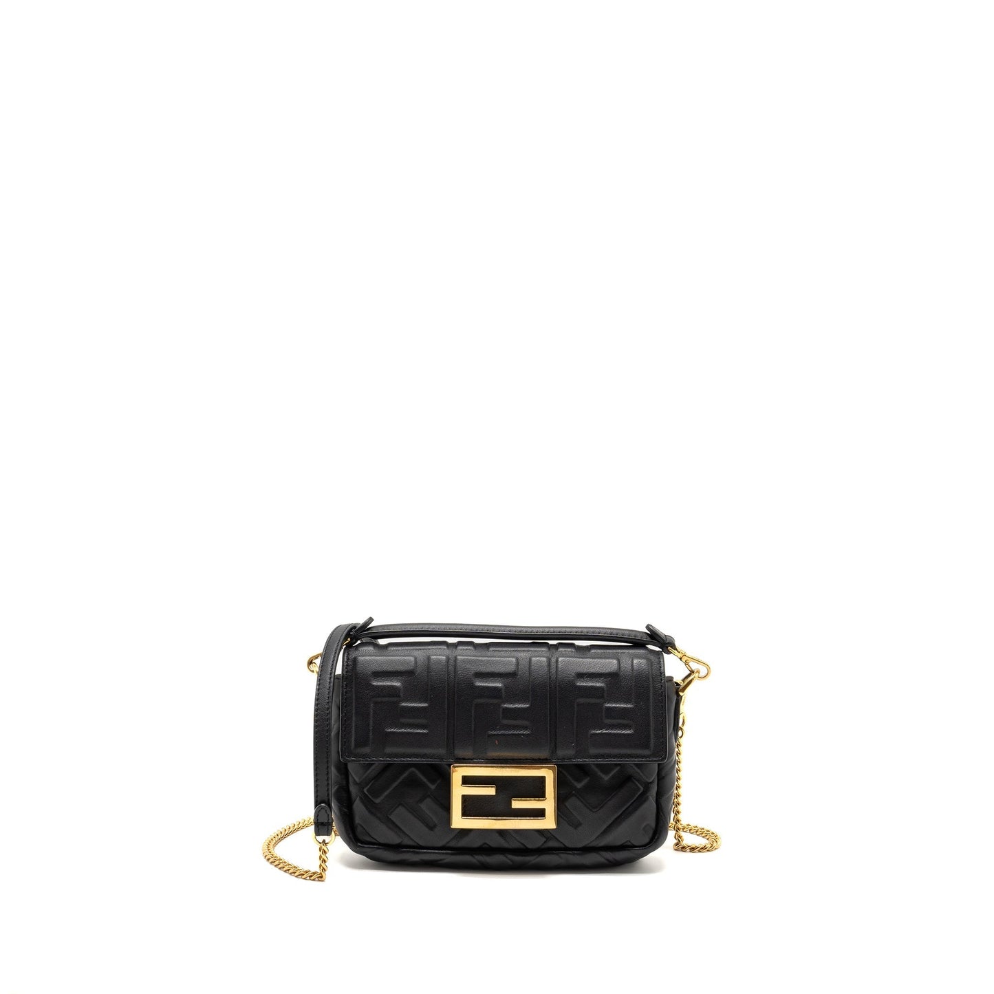 Fendi Baguette Purse Motif Nappa Leather Black Mini Shoulder Bag