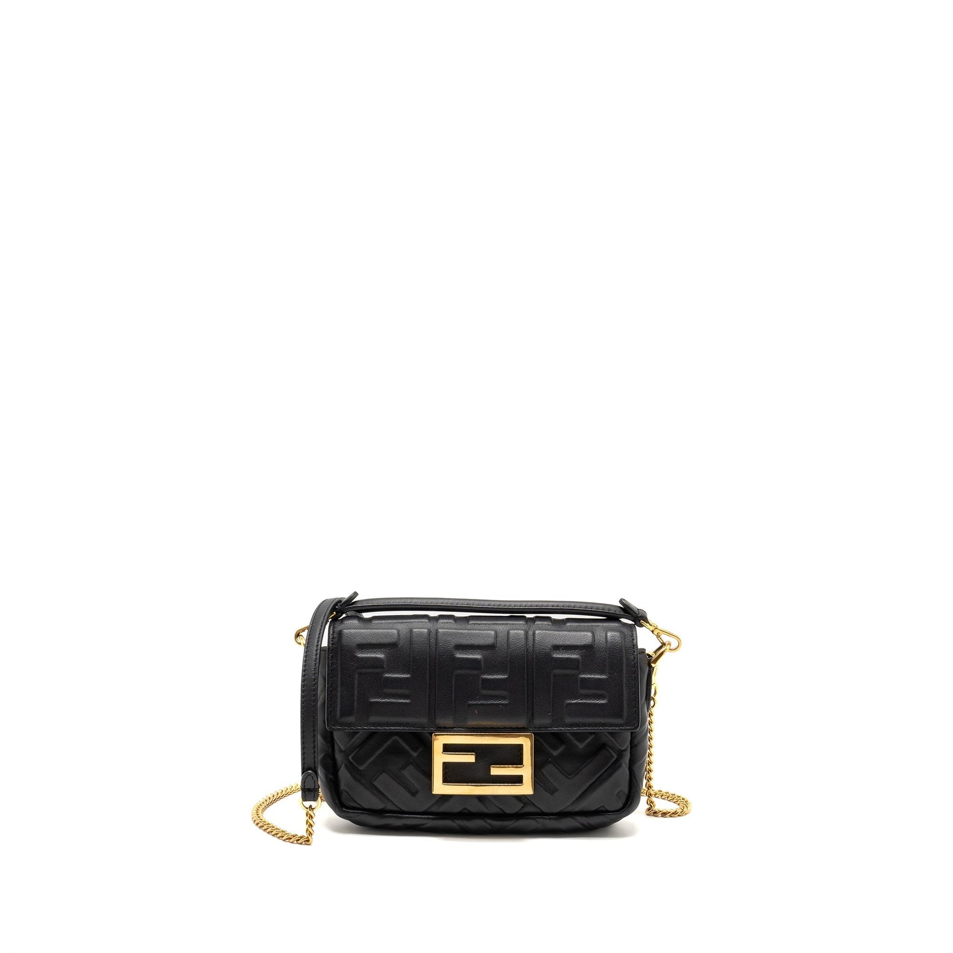 Fendi Baguette Purse Motif Nappa Leather Black Mini Shoulder Bag