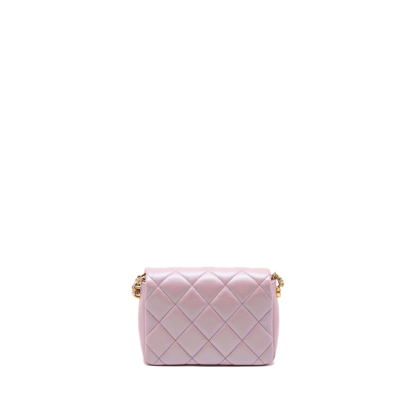 Chanel 21k My Perfect Flap Caviar Iridescent Pink Shoulder Bag Microchip 1