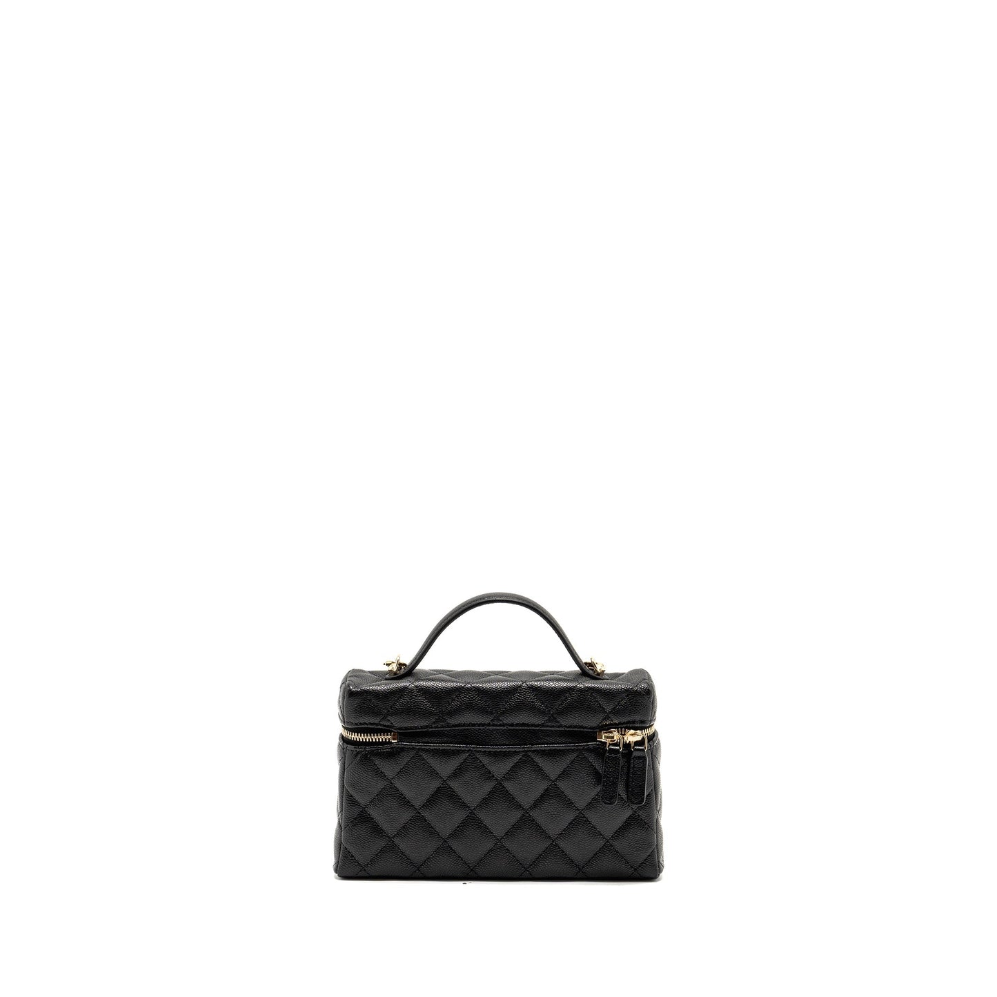 Chanel CC Top Handle Vanity Caviar LGHW Black Handbag
