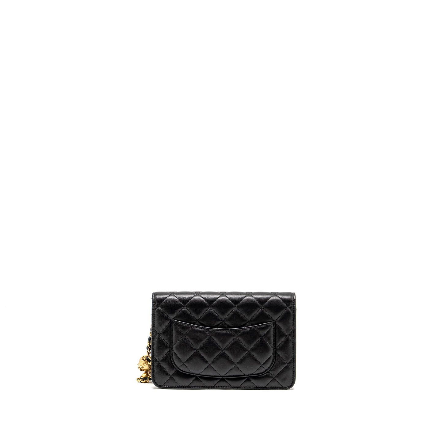 Chanel Pearl Crush on Lambskin GHW Microchip Black Wallet Case Microchip 1