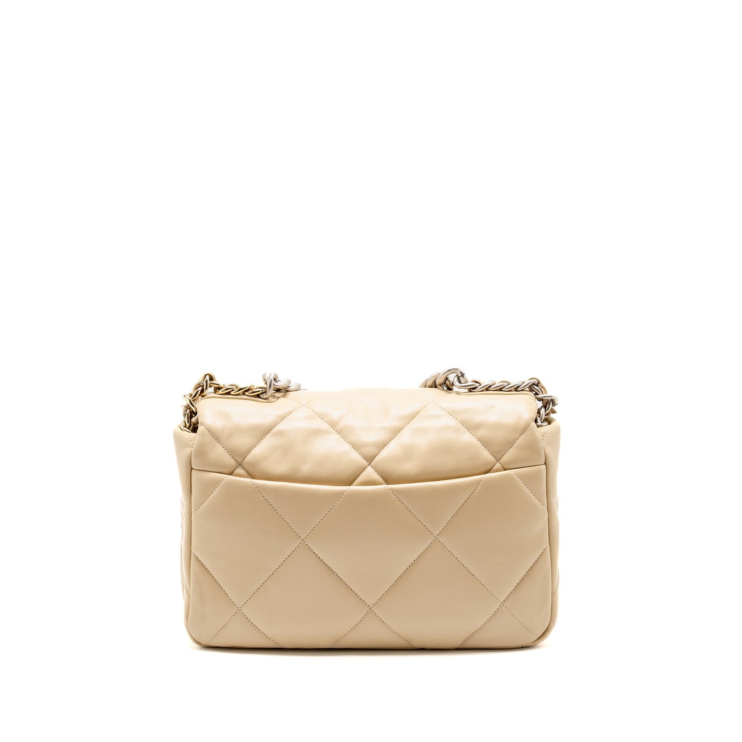 Chanel 19 Lambskin Light Hardware Microchip Multicolour Beige Handbag
