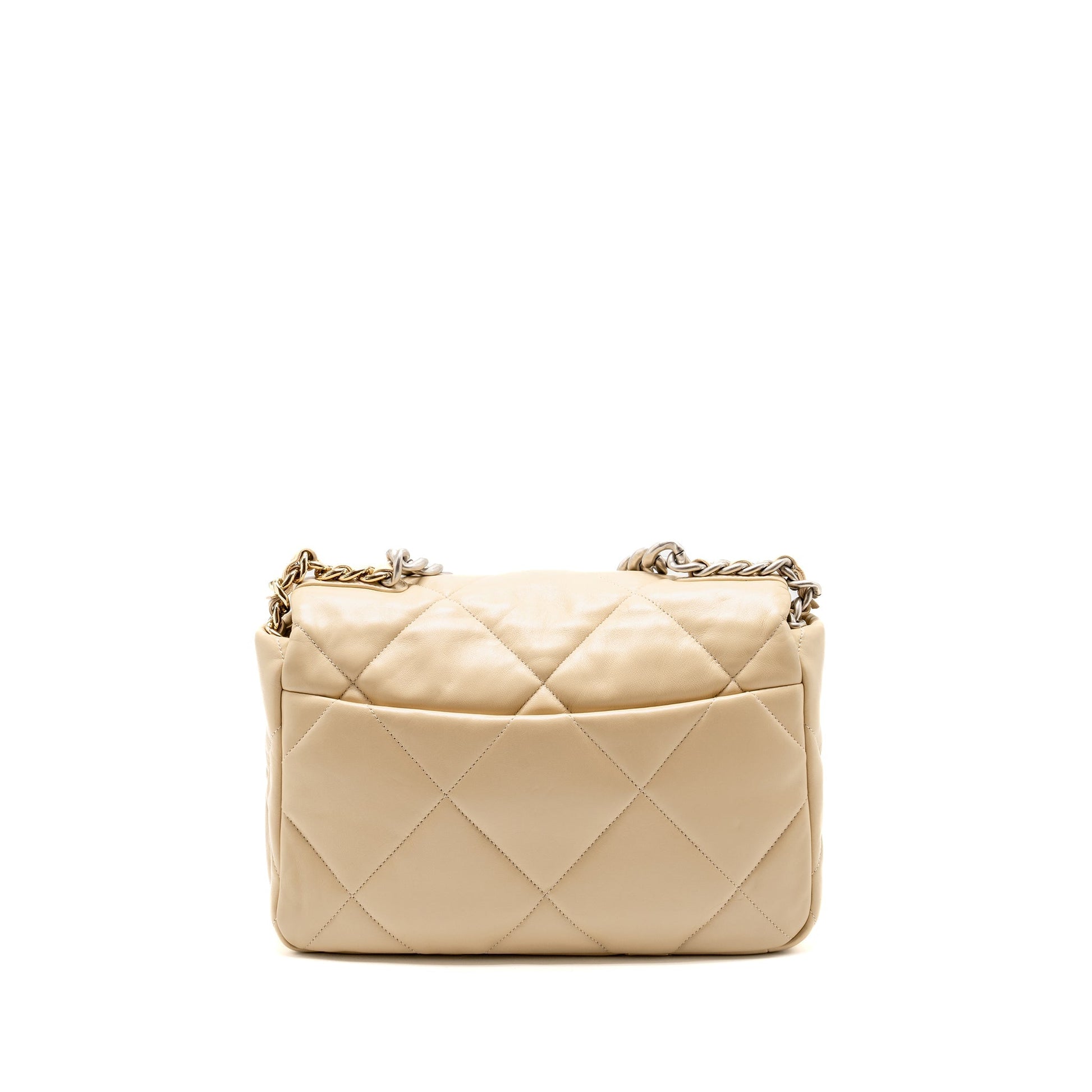 Chanel 19 Lambskin Light Hardware Microchip Multicolour Beige Handbag