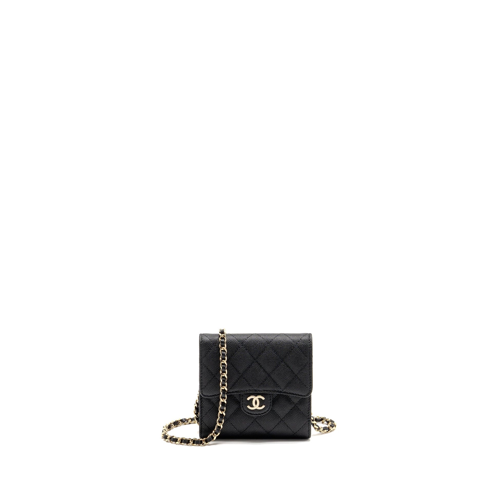 Chanel 23p caviar LGHW microchip Black Clutch Bag