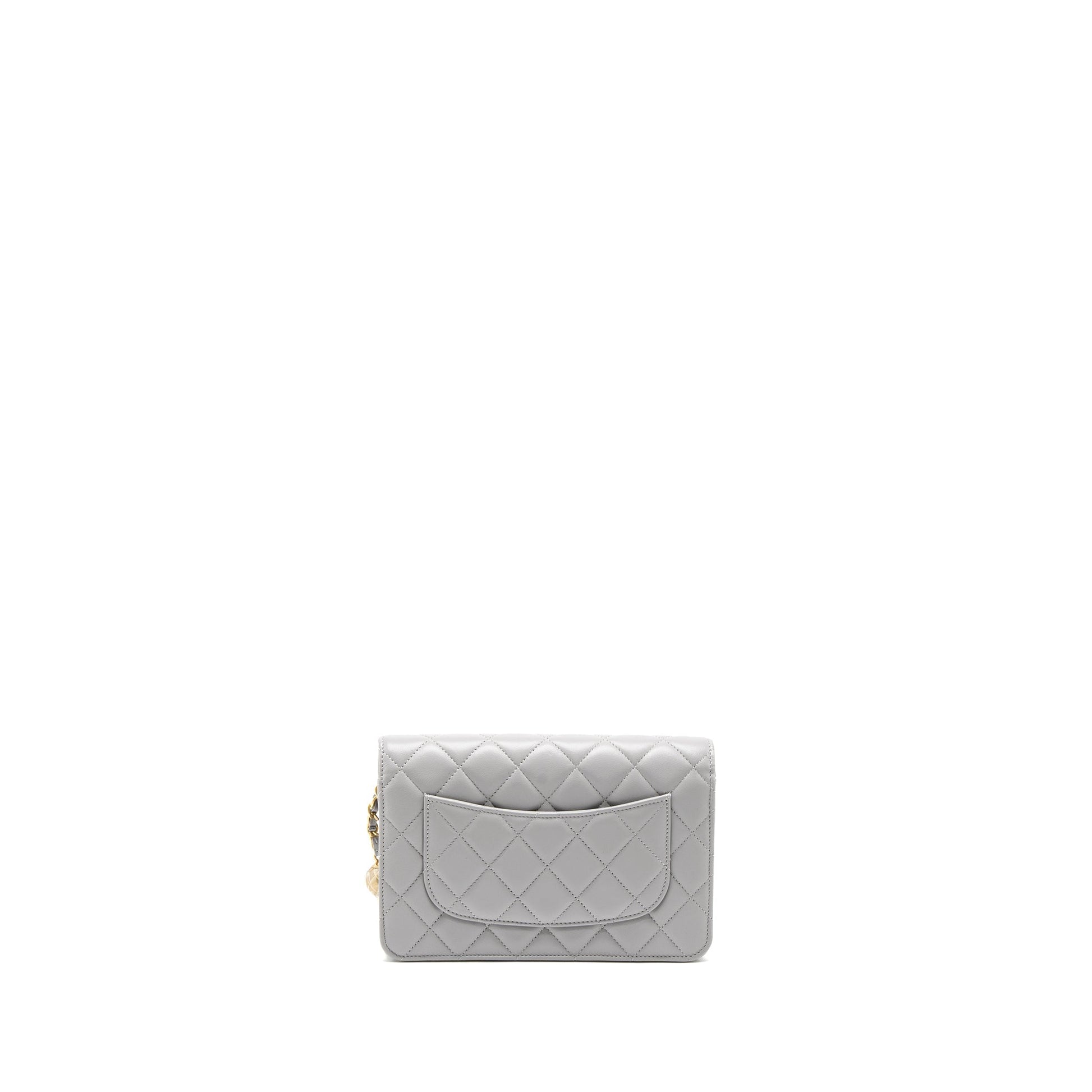 Chanel Pearl Crush on Lambskin Light Brushed Grey Wallet Case