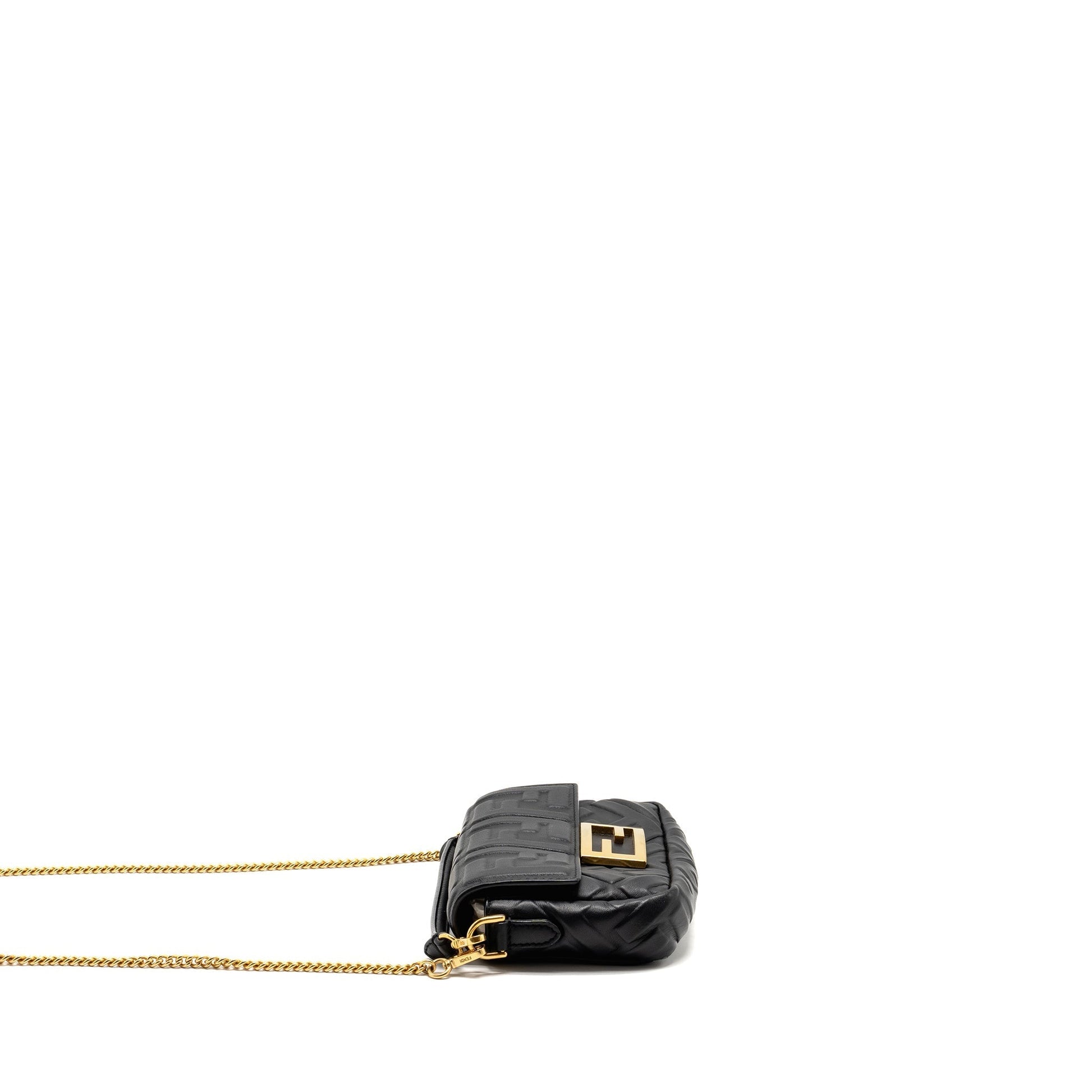 Fendi Baguette Purse Motif Nappa Leather Black Mini Shoulder Bag
