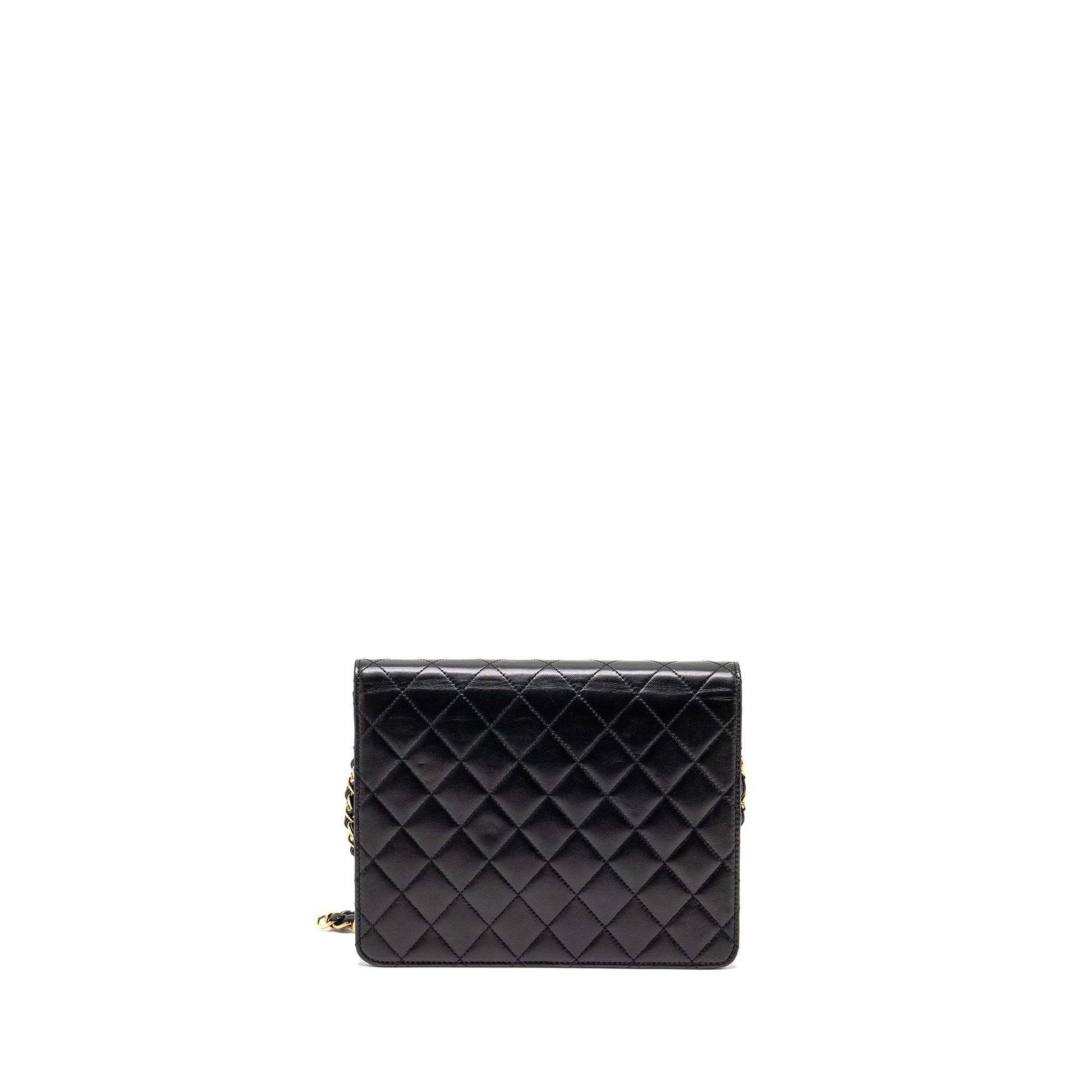 Chanel Square Flap Lambskin GHW Black Handbag