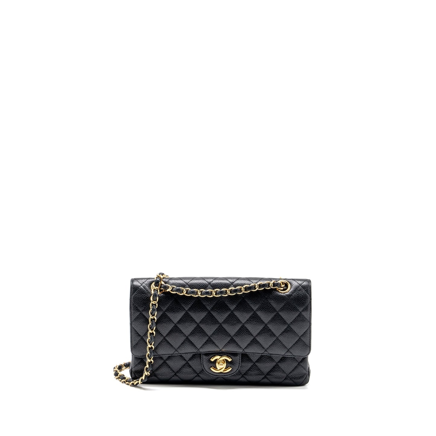 Chanel classic double flap caviar GHW Black Shoulder Bag Ghw 22
