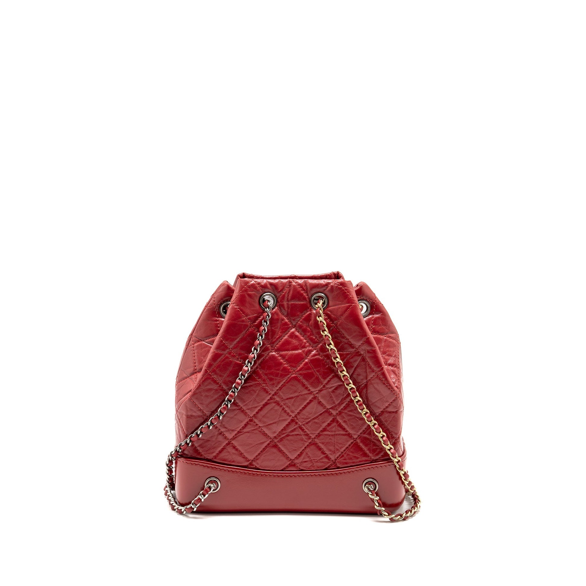 Chanel Gabrielle Backpack Calfskin Hardware Multicolour Red Small
