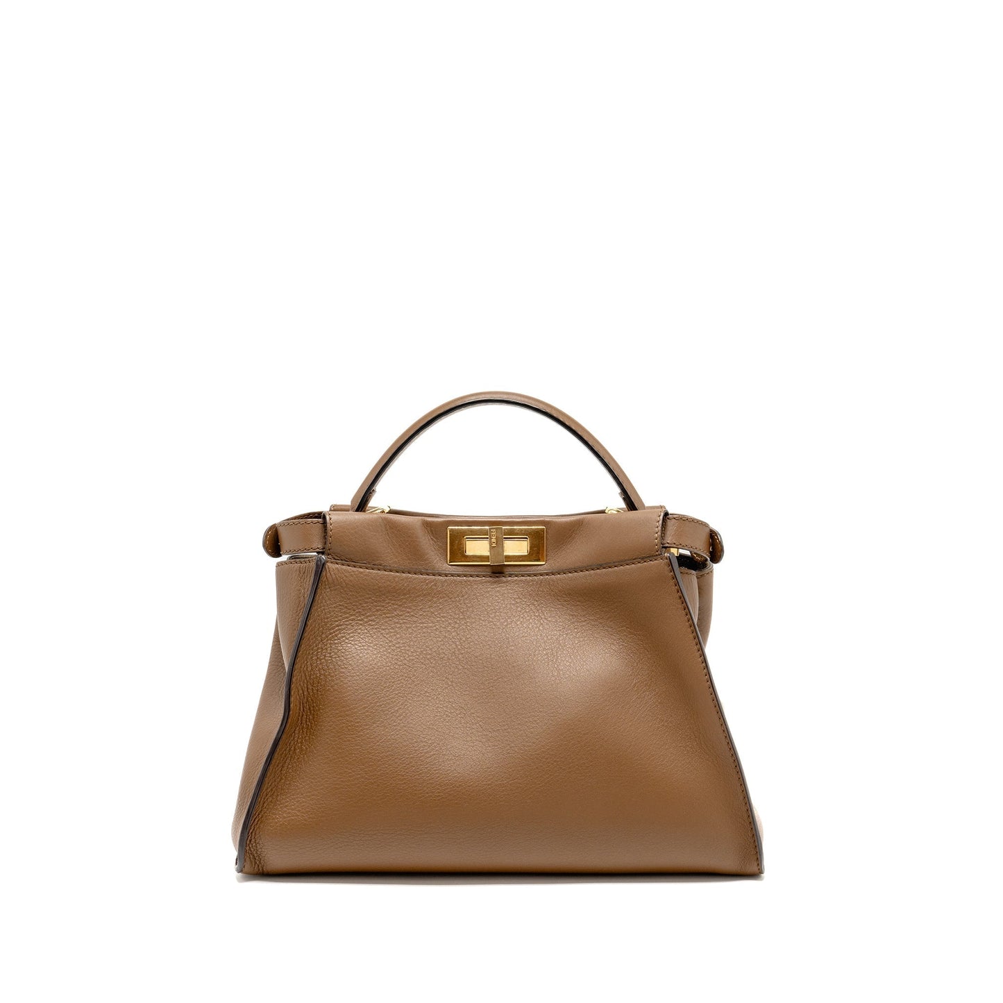 Fendi Peekaboo Calfskin Tobacco Handbag Medium Travel Bag