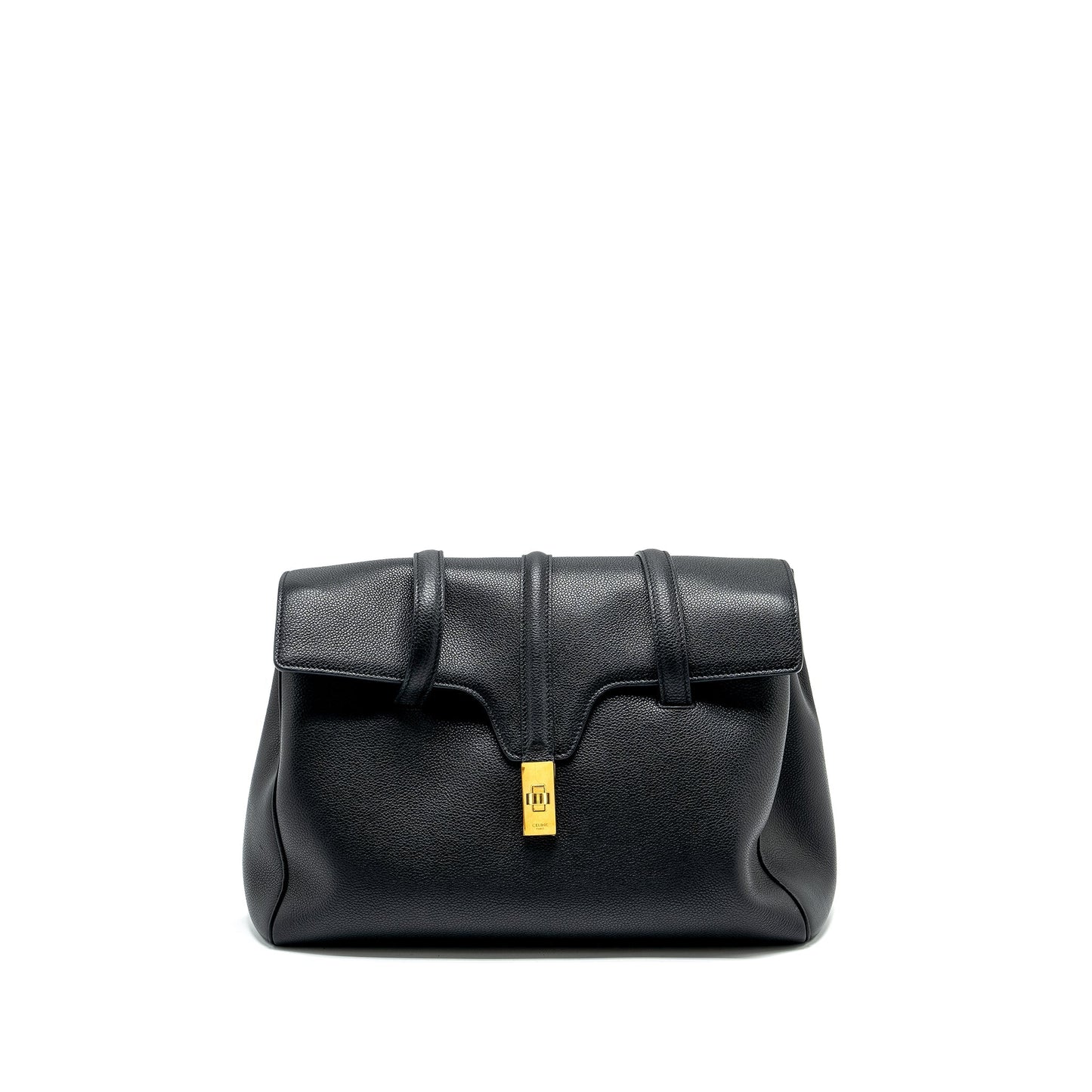 Celine Soft Purse Grained Calfskin Handbag Black Medium Travel Bag