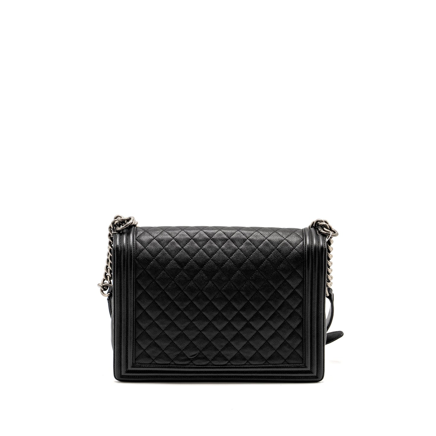 Chanel Maxi Boy Caviar Ruthenium Hardware Black Handbag