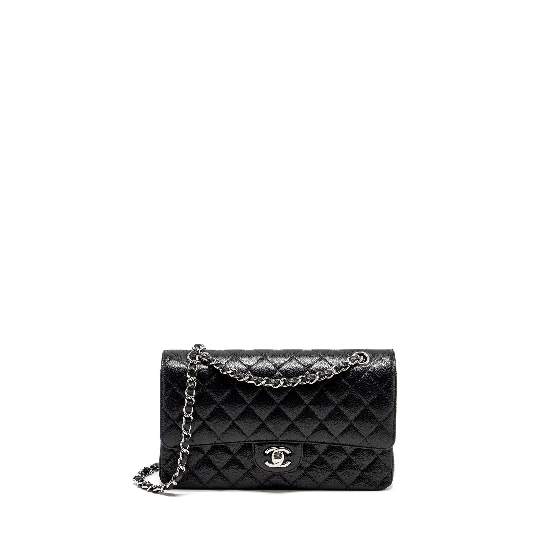 Chanel Classic Double Flap Caviar SHW Microchip Black Shoulder Bag Microchip 3