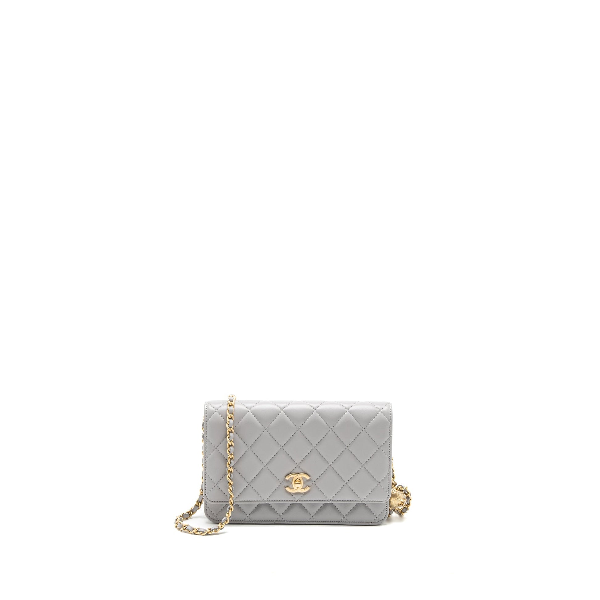 Chanel Pearl Crush on Lambskin Light Brushed Grey Wallet Case