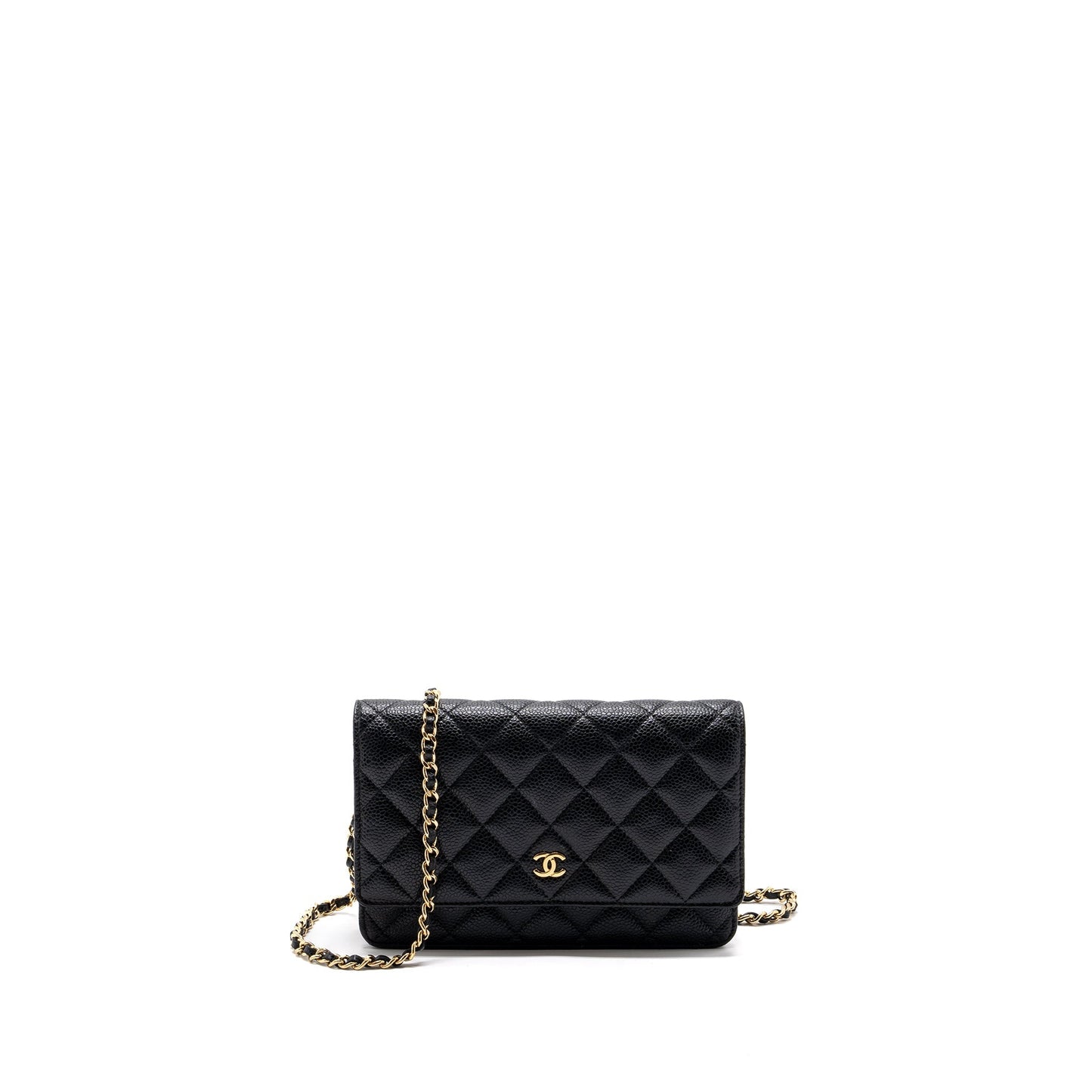 Chanel Classic On Caviar GHW Black Wallet Case Black Ghw