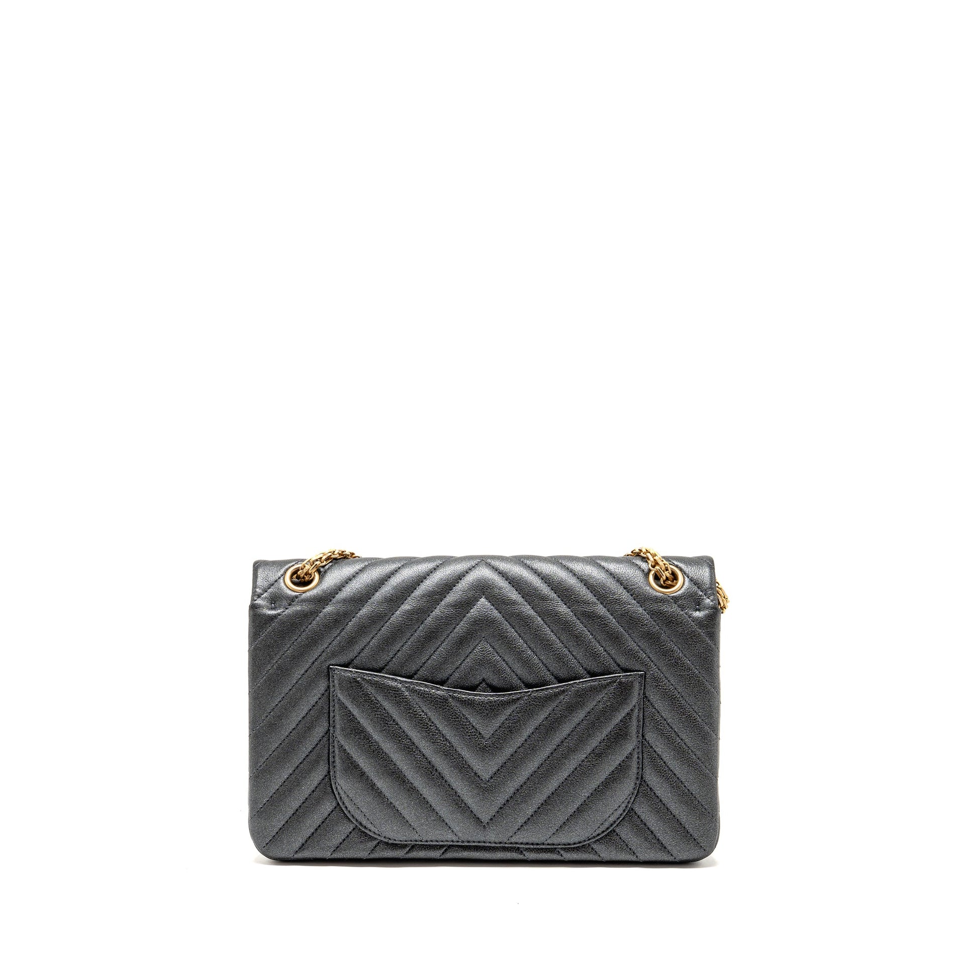 Chanel 2.55 226 Reissue Double Flap Chevron Black Shoulder Bag