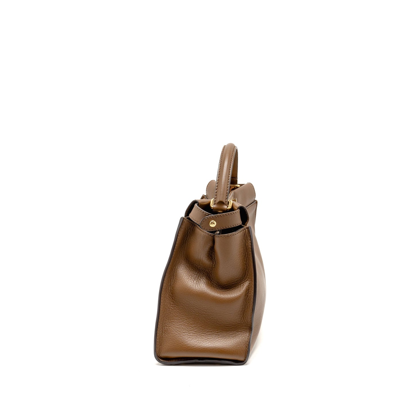 Fendi Peekaboo Calfskin Tobacco Handbag Medium Travel Bag